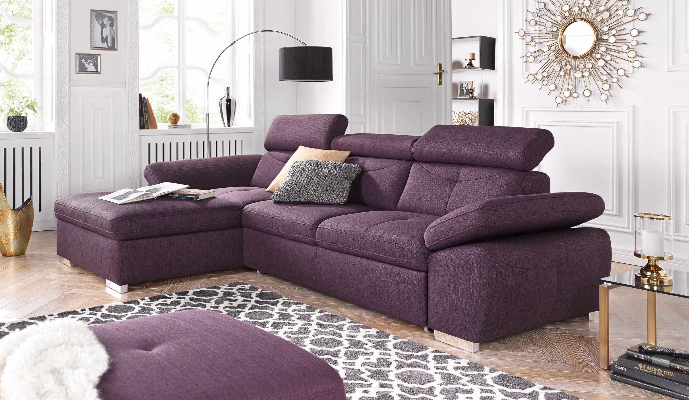 exxpo - sofa fashion Ecksofa »Spring, super bequem, mit Armteil- und Kopfteilfunktion, OTTOs Choice«, L-Form, wahlweise mit Bettfunktion und Bettkasten