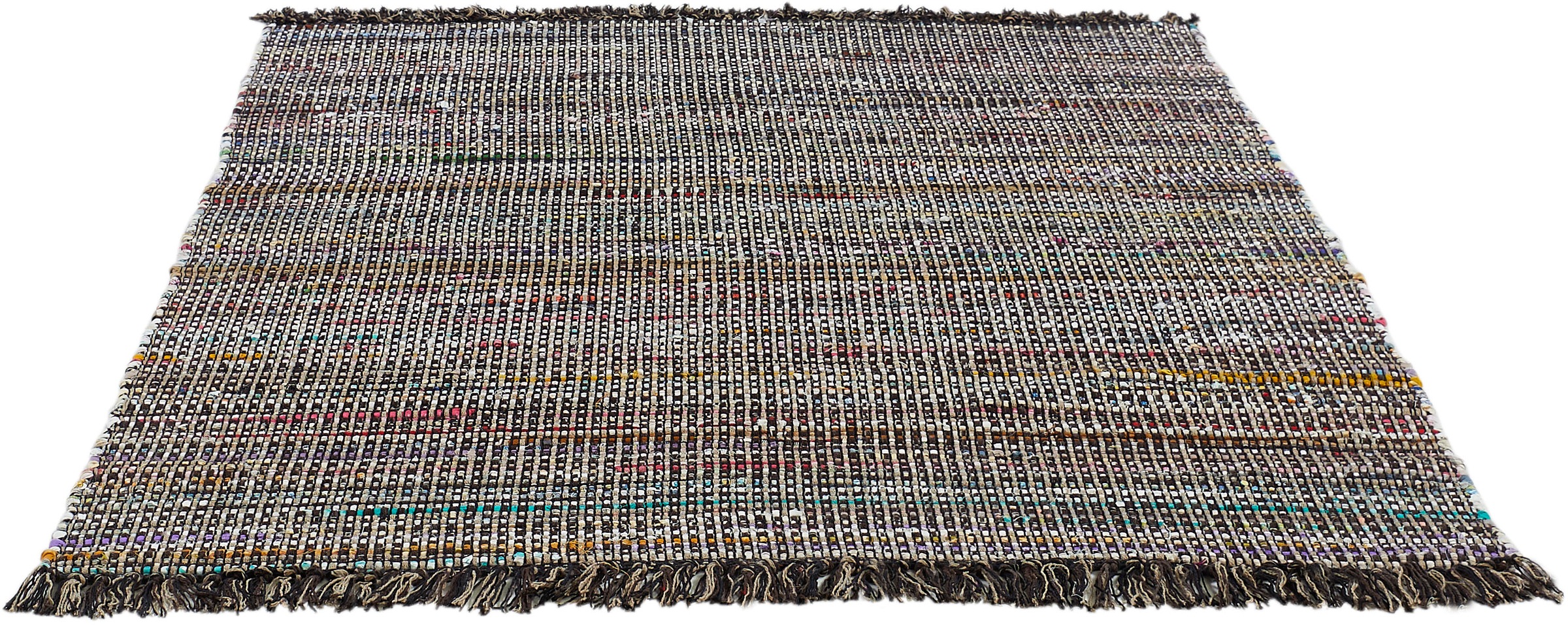 Andiamo Teppich »Frida«, rechteckig, 8 mm Höhe, Handweb Teppich, Fleckerl, reine Baumwolle, handgewebt, mit Fransen