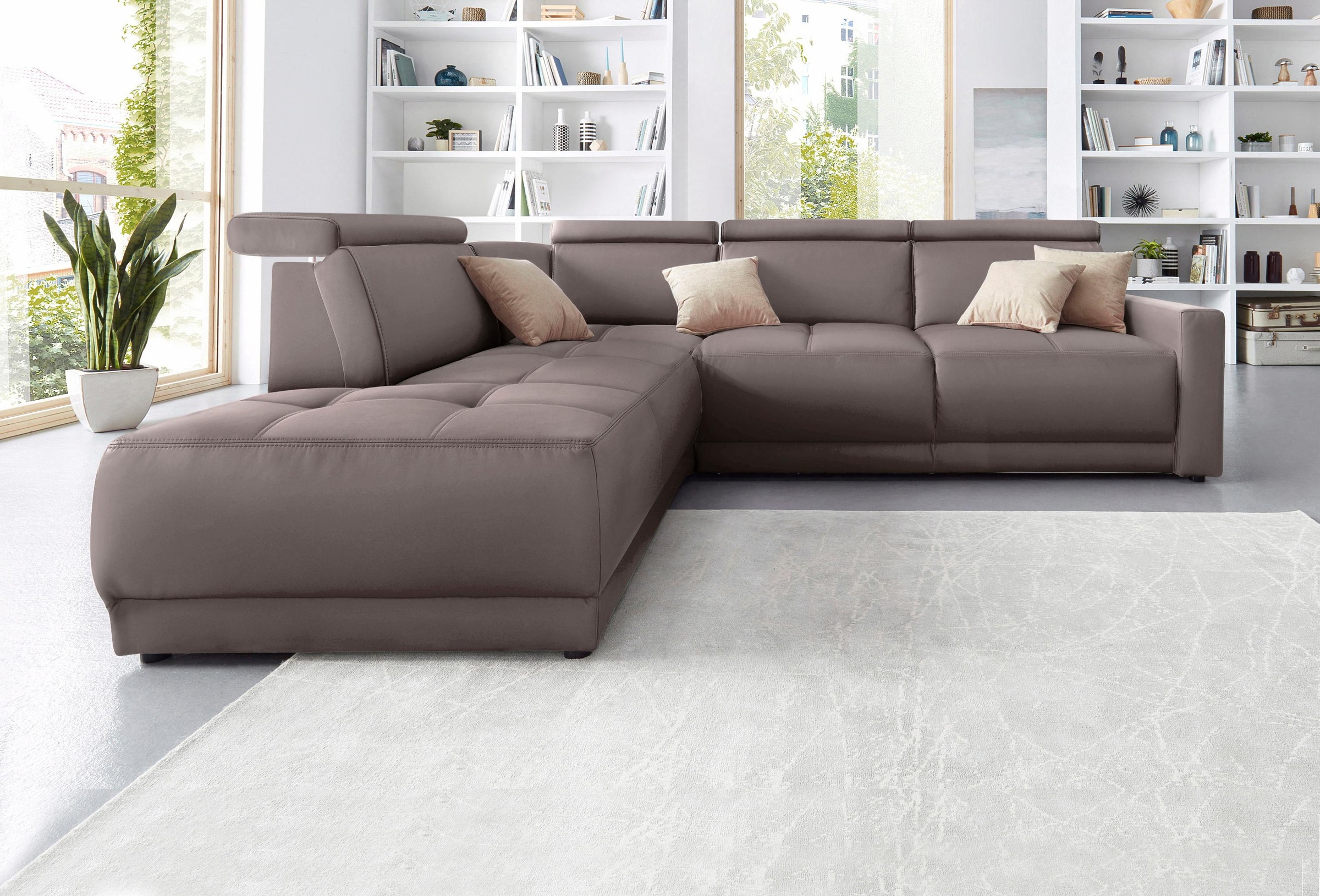 DOMO collection Ecksofa "Ava, moderne Sitzheftung mit toller Doppelnaht, ko günstig online kaufen