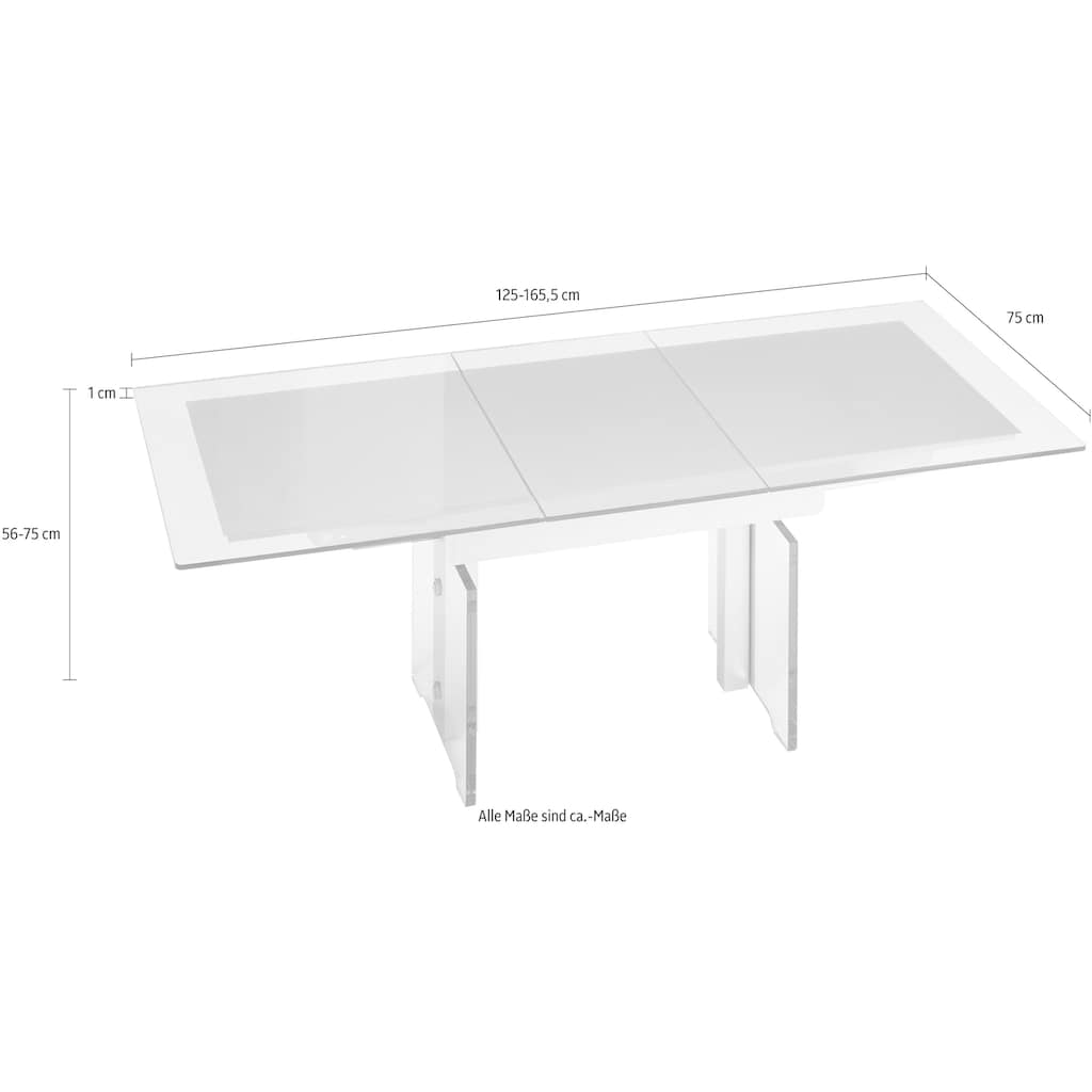 Vierhaus Couchtisch »Vardis«, Couchtisch, Glas, ausziehbar und höhenverstellbar durch Ilse Mechanik