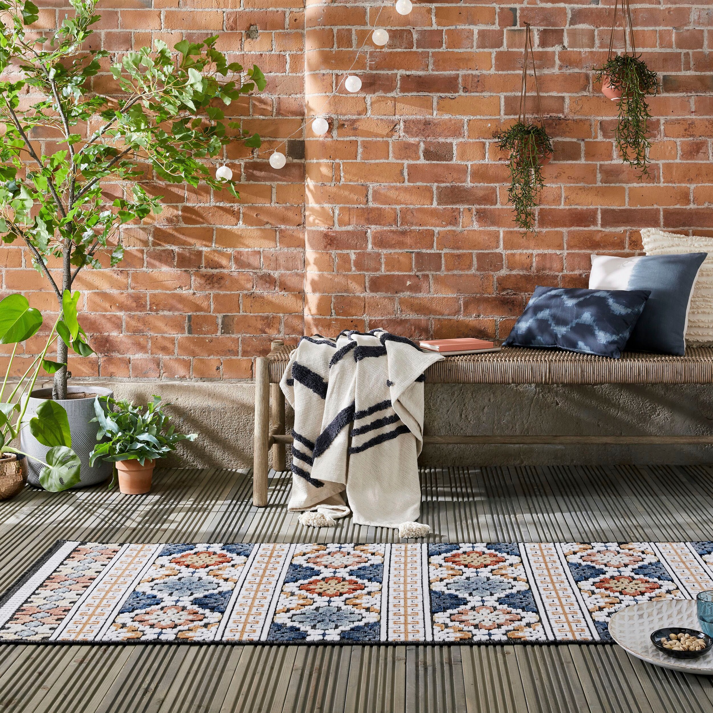 FLAIR RUGS Teppich »Aster«, rechteckig, 2 mm Höhe, Outdoor geeignet, Hoch-Tief Effekt