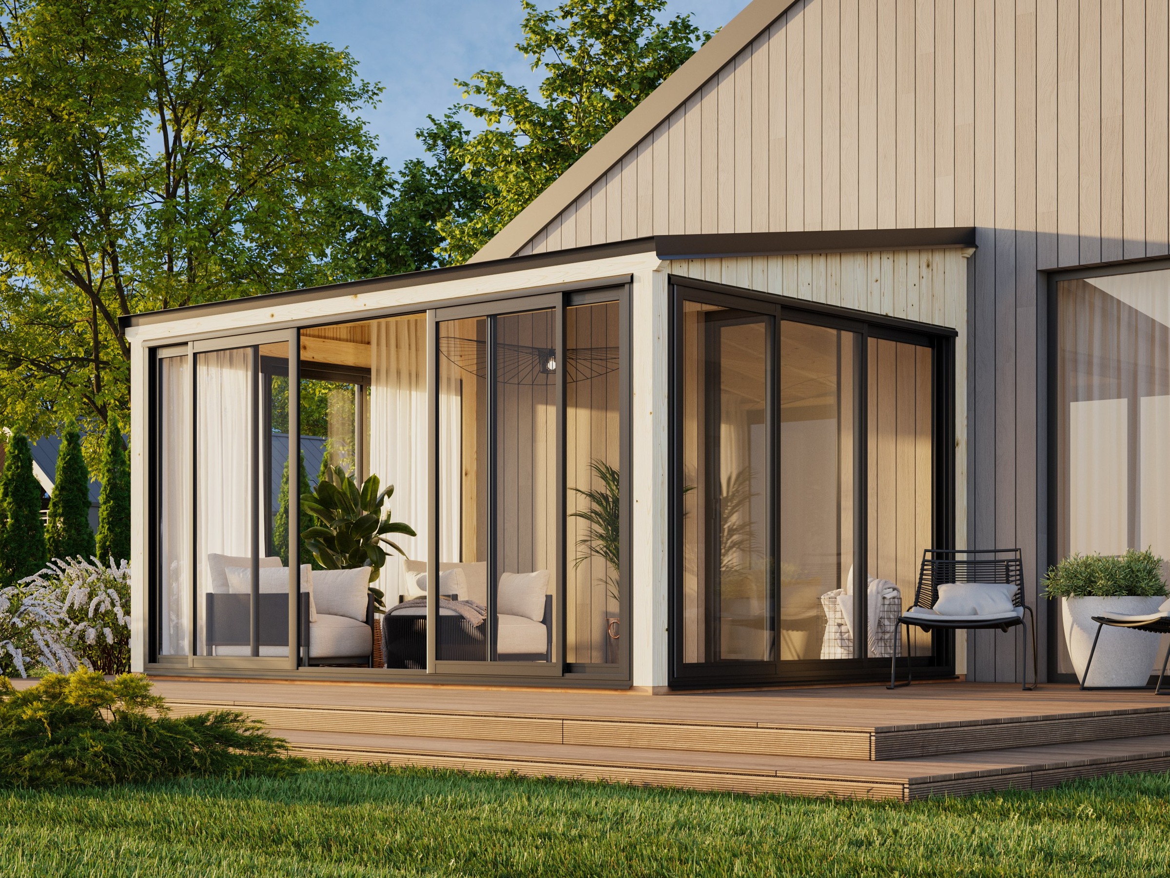 Palmako Holzpavillon »Lumi 11,6 m² Slide« BxTxH: 430x302x273 cm
