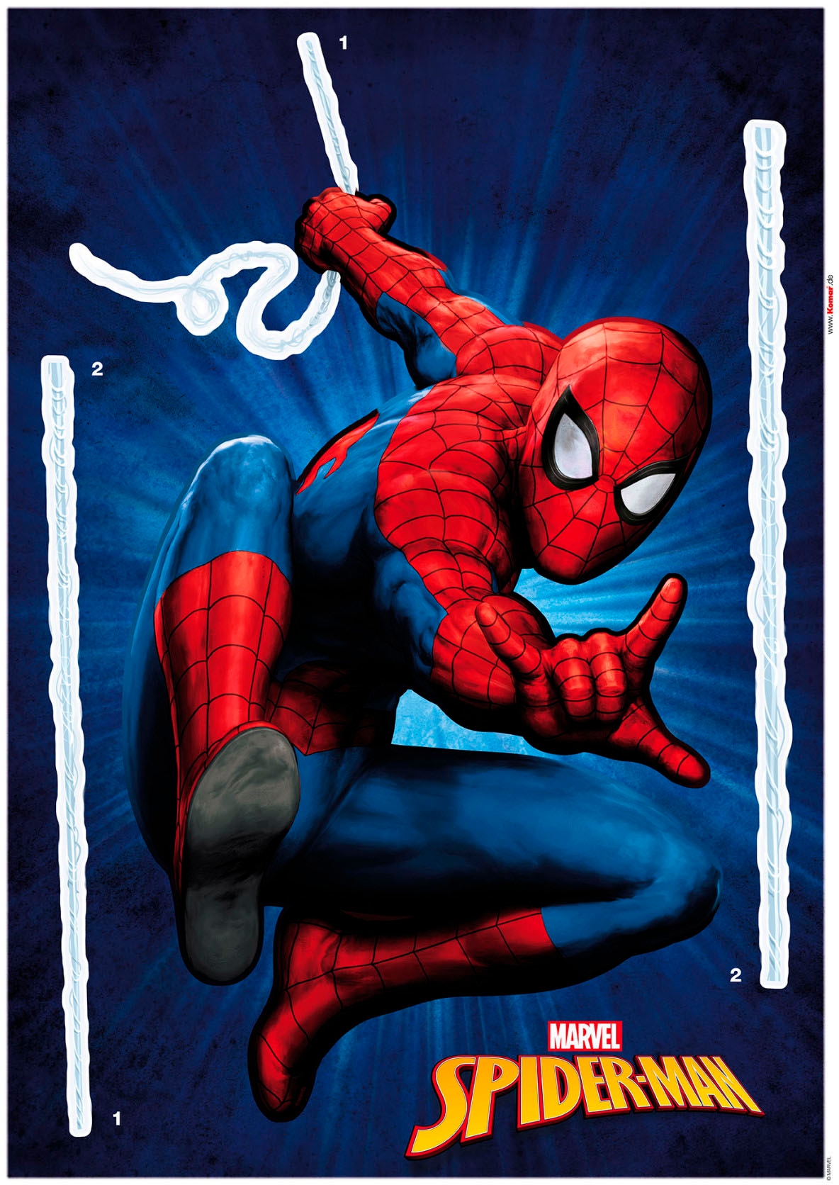Komar Wandtattoo »Spider-Man«, (3 St.), 50x70 cm (Breite x Höhe), selbstklebendes  Wandtattoo | BAUR