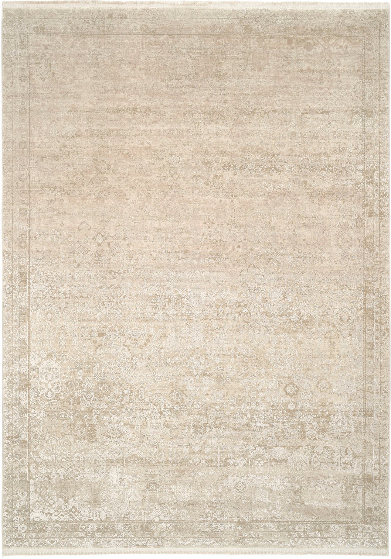 Teppich OCI DIE TEPPICHMARKE "COLOUR TADI", beige, B:240cm H:8mm L:340cm, Polyacryl, Viskose, Teppiche, Teppich, Glanz Viskose, mit Fransen, Hoch Tief Struktur, Vintage, Wohnzimmer 2