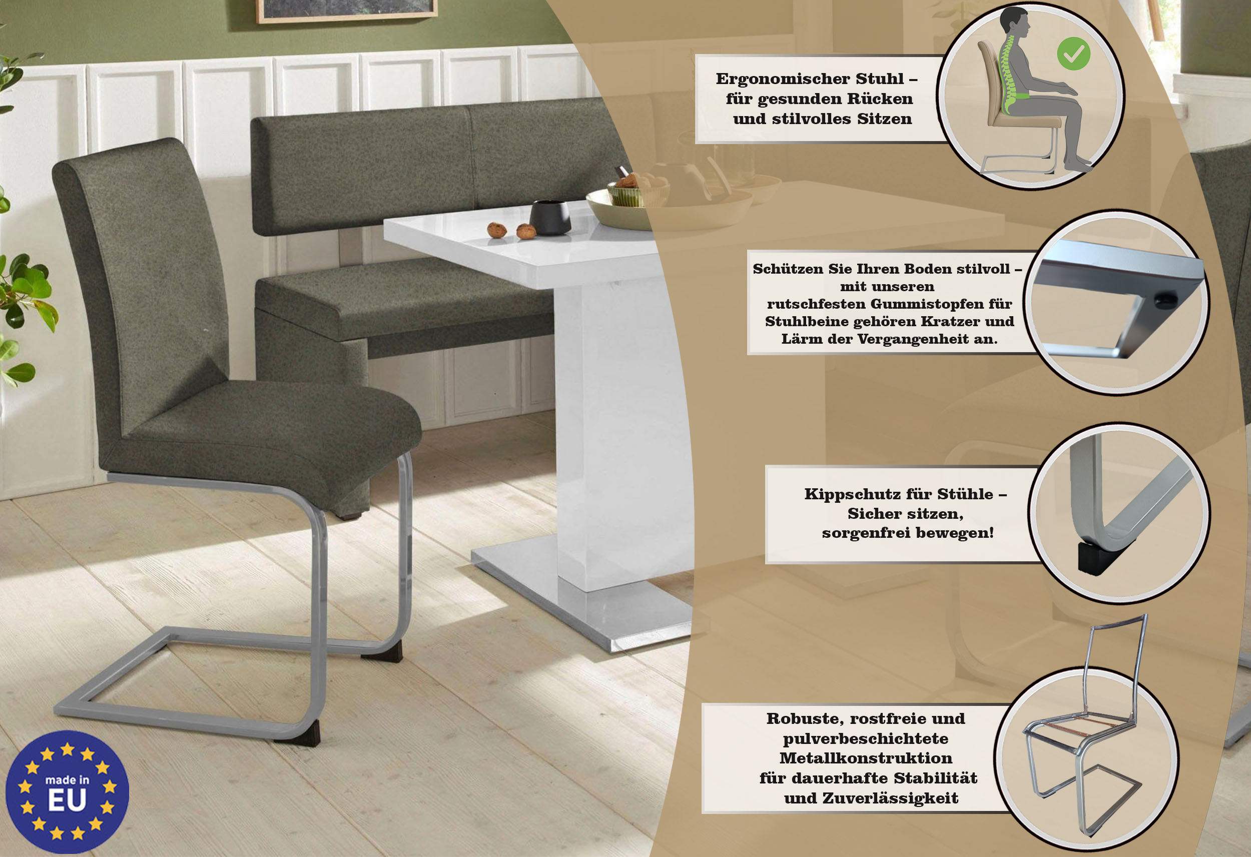 Thumbnail - Home affaire Freischwinger "Charissa", (Set), 2 St., Microfaser, Bezug in verschiedenen Qualitäten, maximale Belastbarke...
