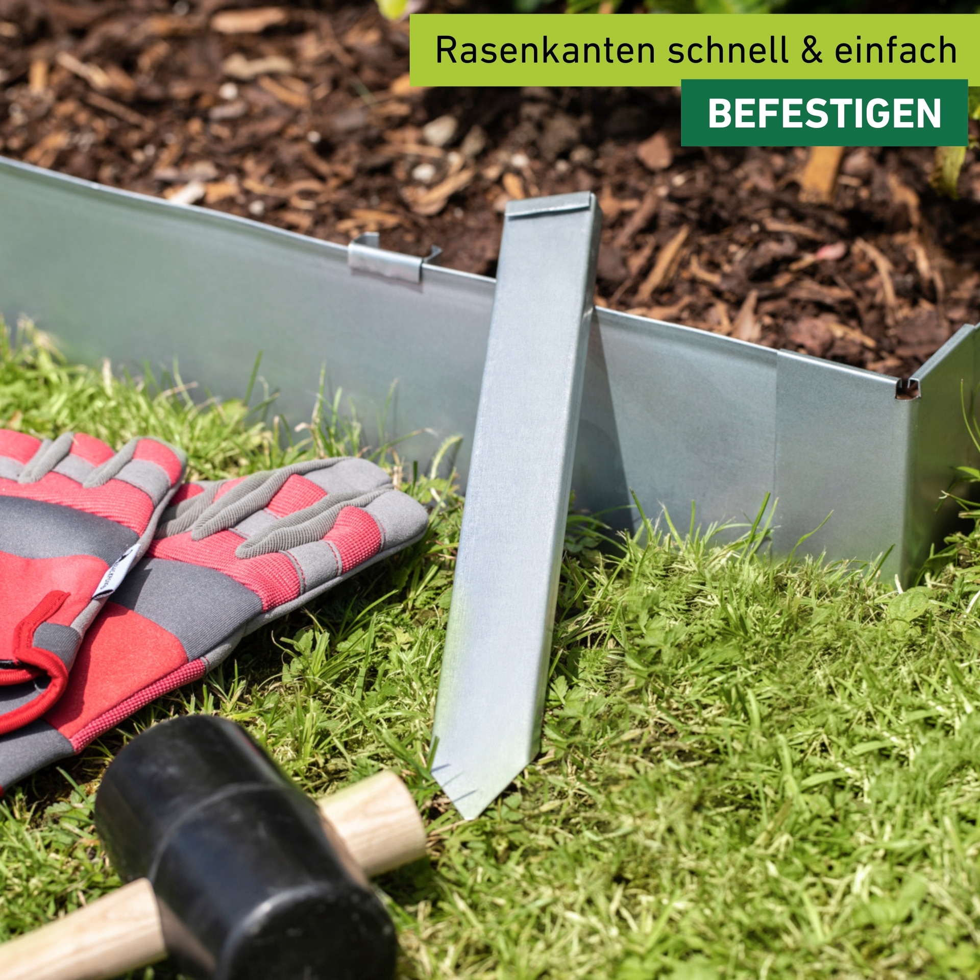 Windhager Rasenkante »Erdanker für Rasenkanten, Beet Umrandung« für festen Halt und präzise Rasengestaltung, 3 x 30 cm, anthrazit