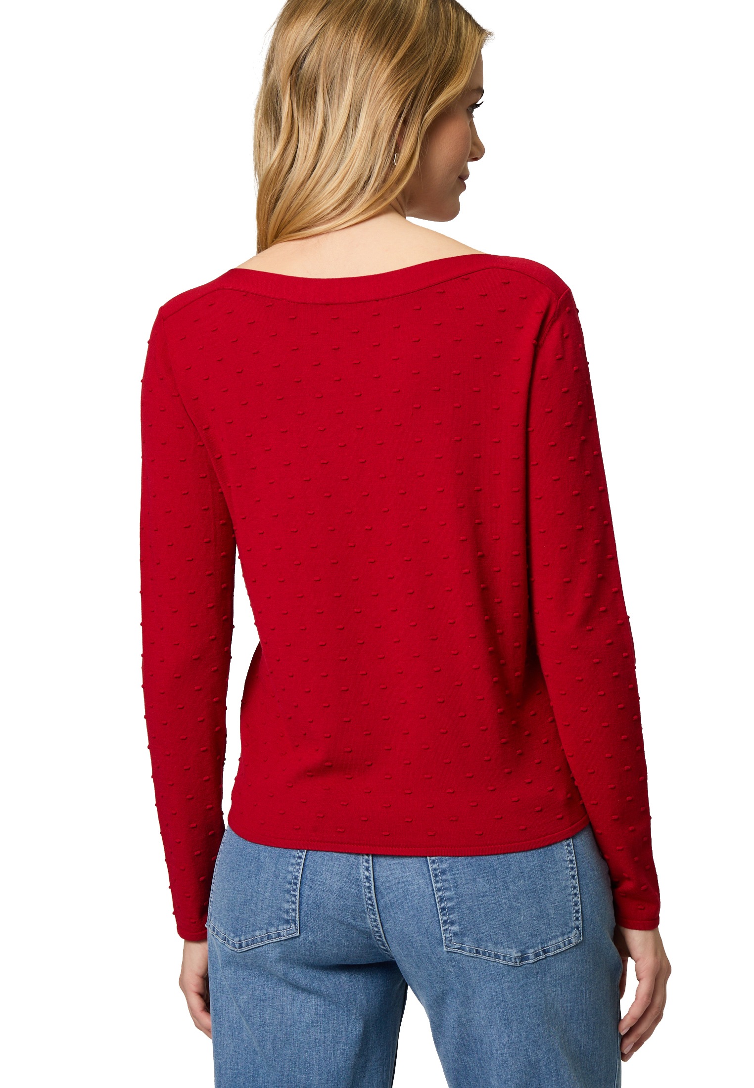 Zero Strickpullover »zero Pullover mit Punktstickerei«, (1 tlg.), weiteres Detail