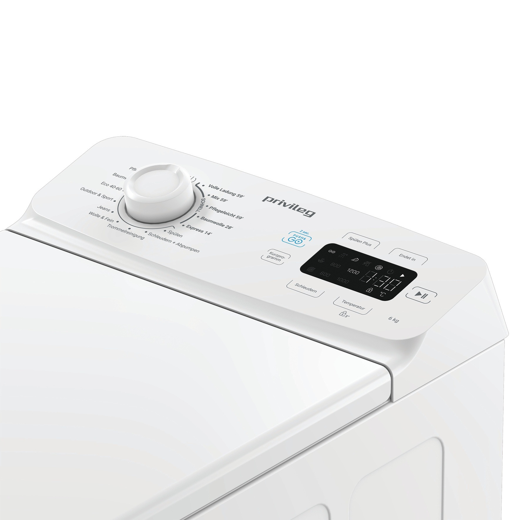 Privileg Waschmaschine Toplader »PWT 6B MY TIME« 6 kg 1200 U/min Quick cycles – 5 Programme in unter 1 Stunde