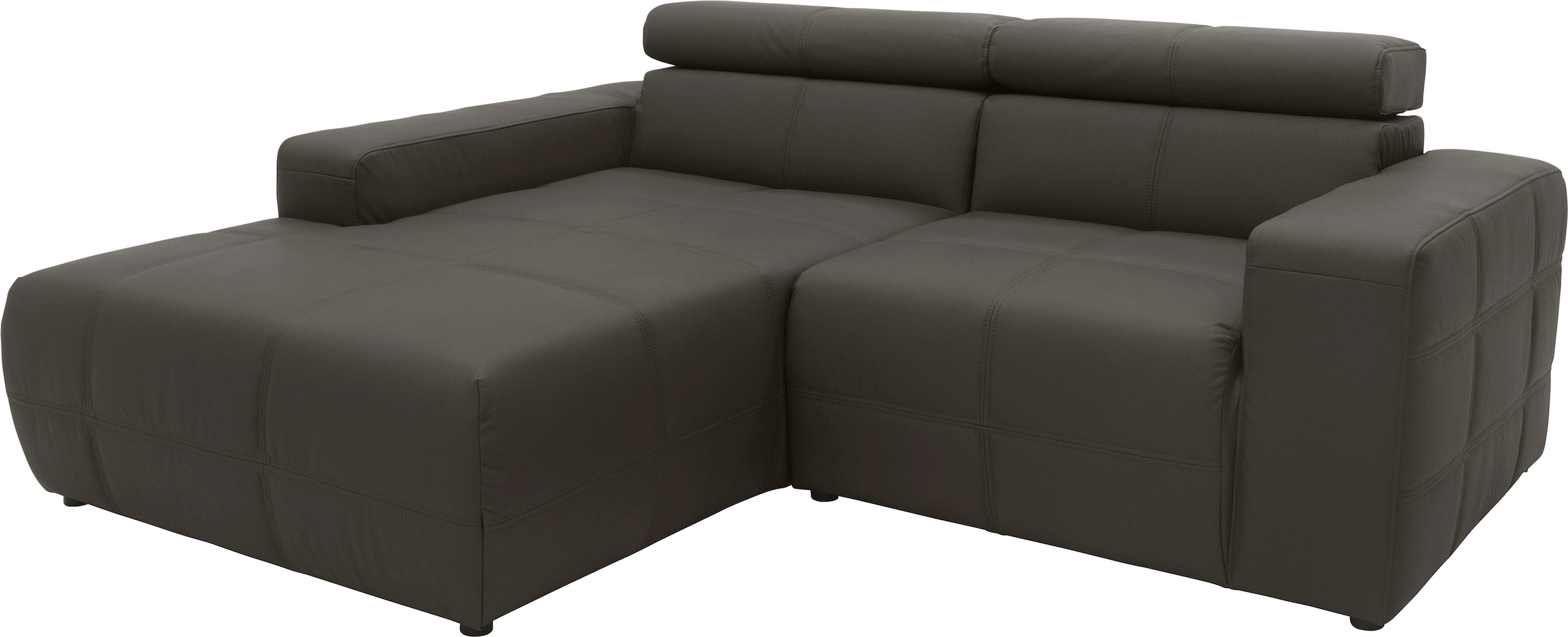 DOMO collection Ecksofa »Brandon kleine Ausführung B/T/H: 214/100/80 cm«, Mit Kopfteilverstellung, auch in Leder und Cord, L-Form