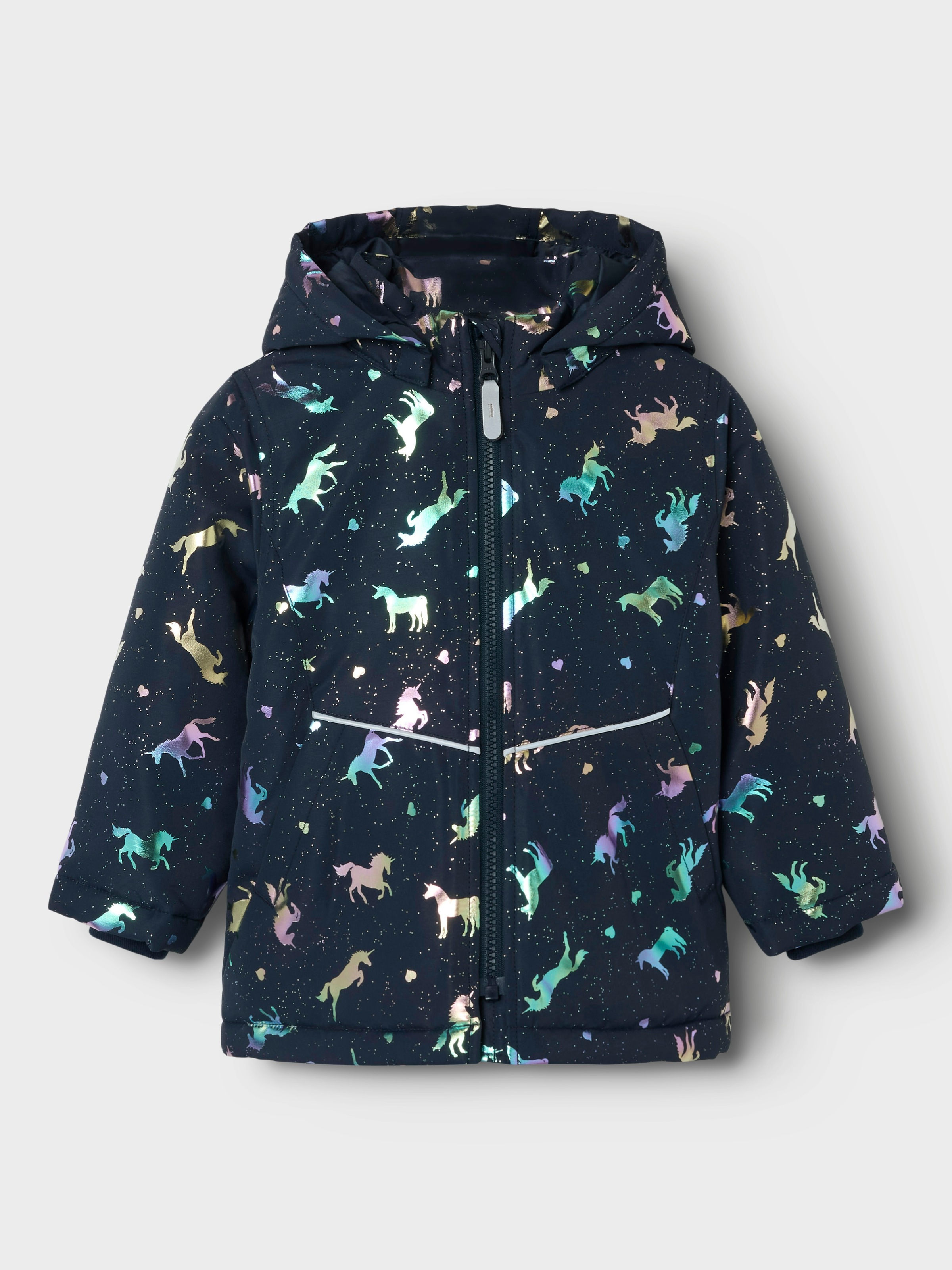 Name It Outdoorjacke »NMFMAXI PA JACKET FOIL AOP NOOS«, mit Kapuze, mit dekorativen und reflektierenden Details