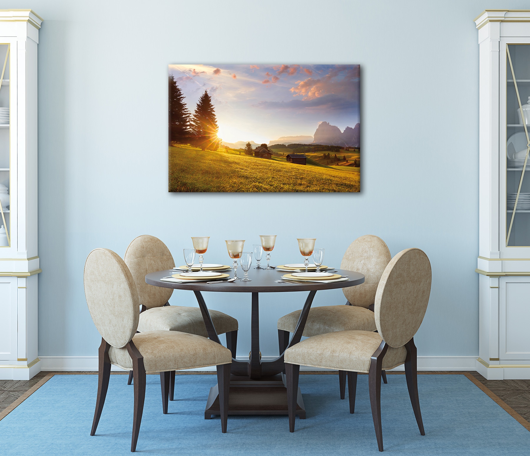 Bönninghoff Bild »ALPENLANDSCHAFT 60x90 cm – Leinwandbild Keilrahmen Deko modern«