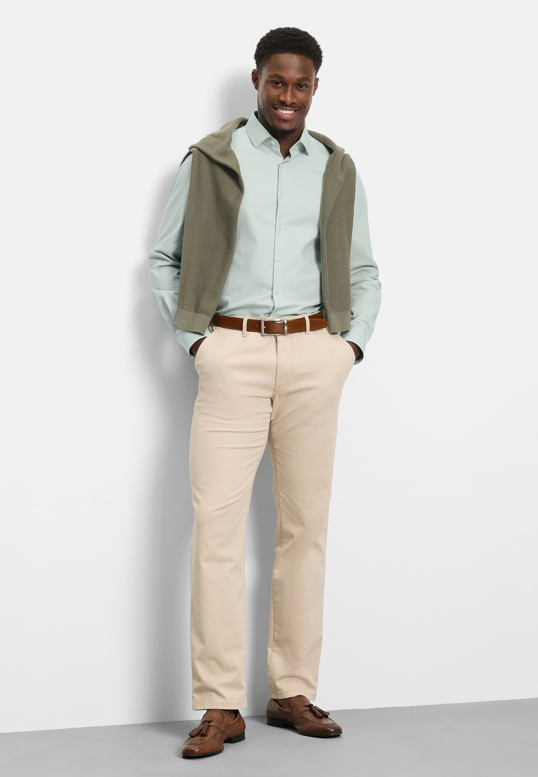 OLYMP Level Five 24/Seven Men's Shirt Lime 42 2