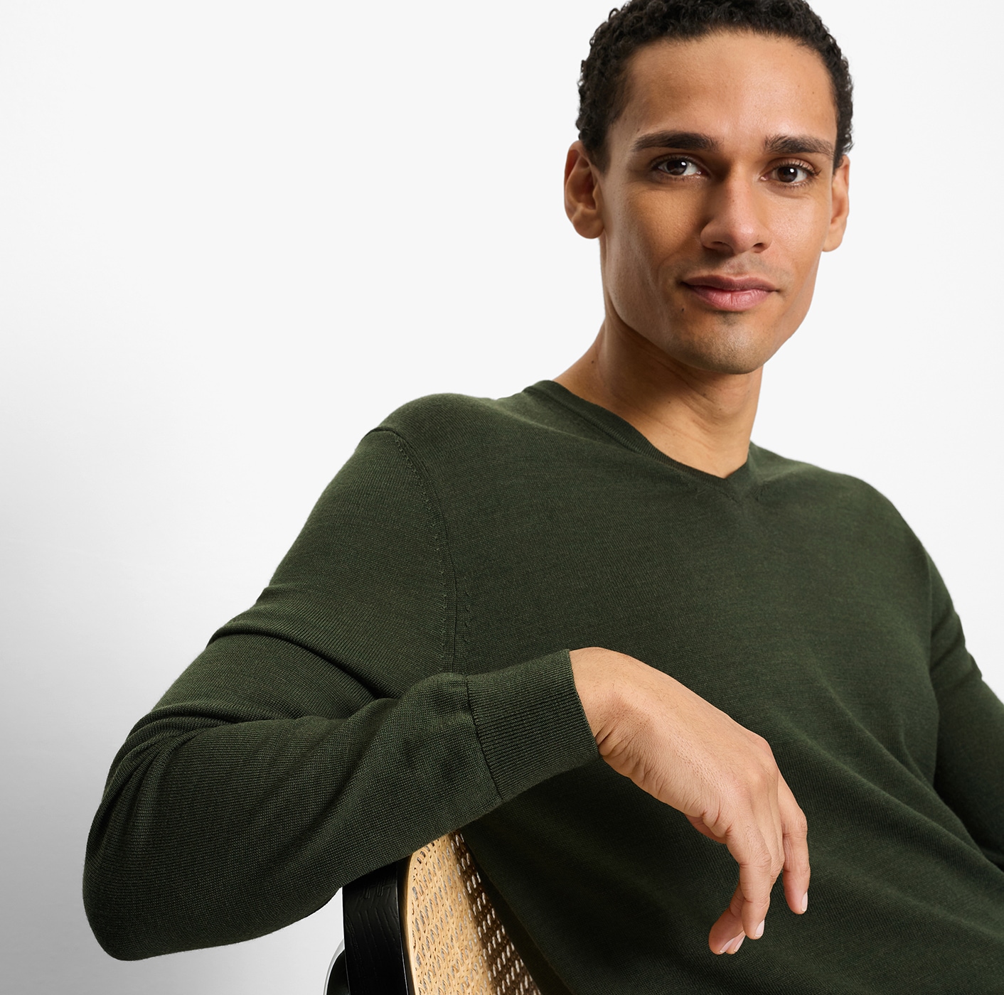 OLYMP V-Ausschnitt-Pullover »OLYMP Strick Casual« aus reiner Wolle
