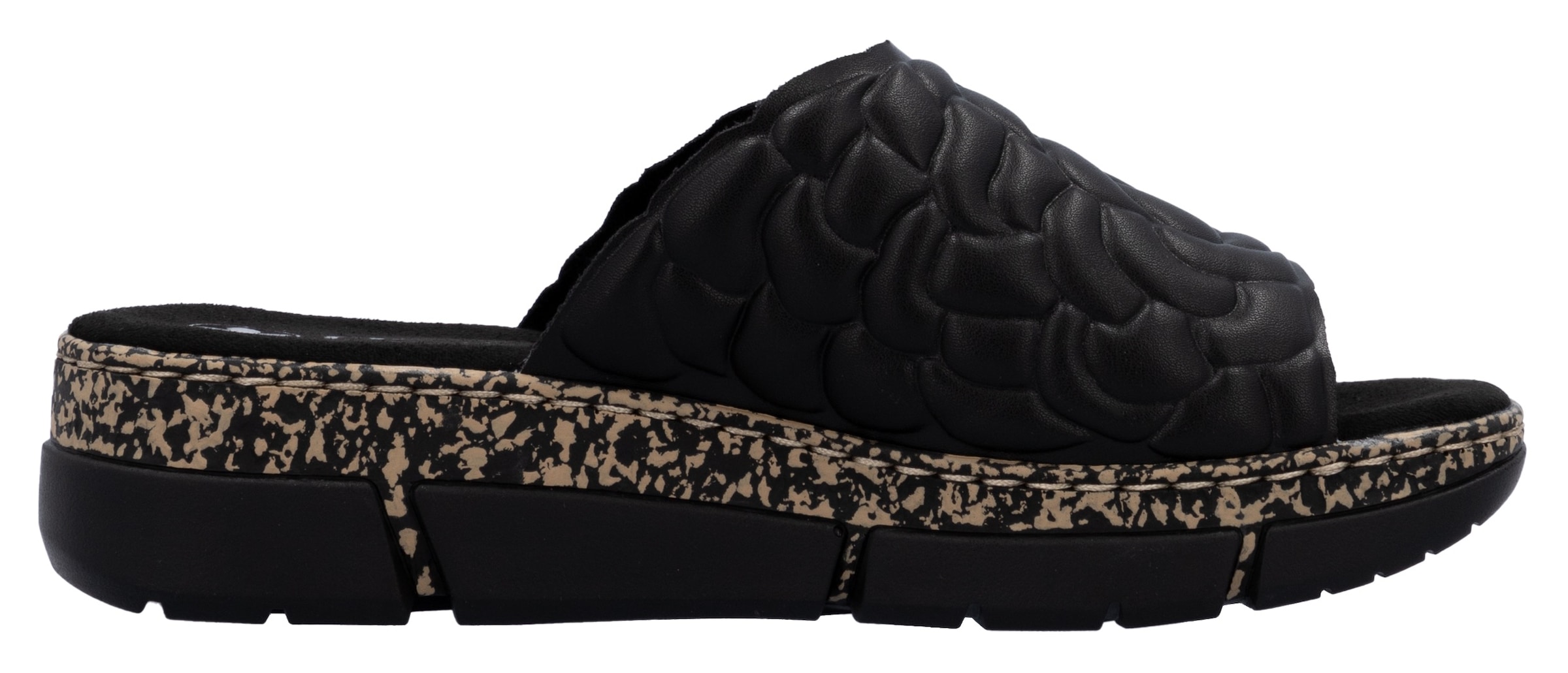 Rieker Pantolette, Sommerschuh, Klettschuh, Hausschuh, Plateau, mit Klettverschluss
