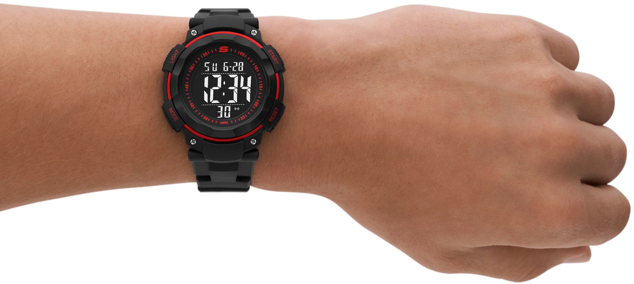 Skechers Chronograph »RUHLAND«, Quarzuhr, Armbanduhr, Herren, digital, Polyurethanband, Stoppfunktion
