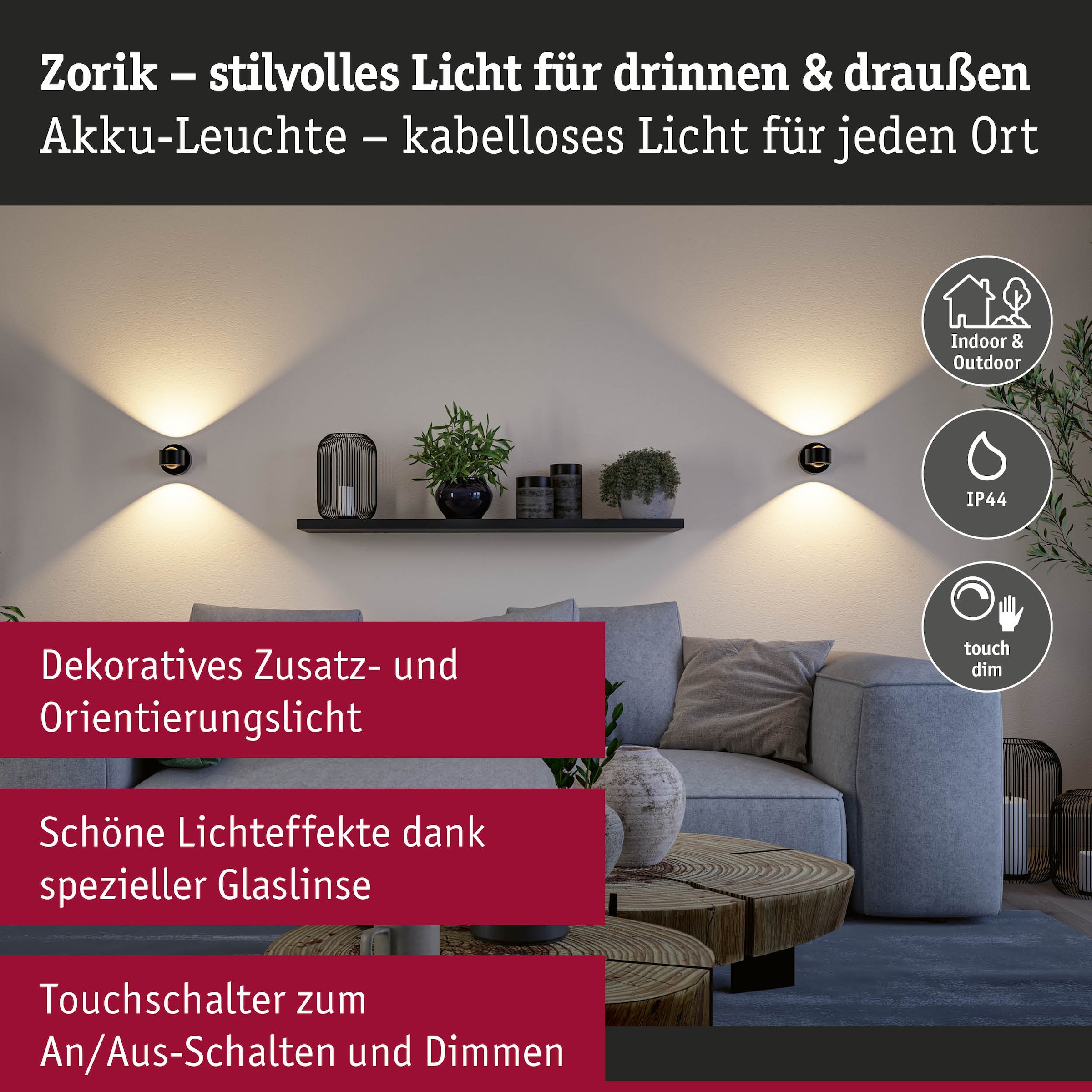 Paulmann LED Wandleuchte »Zorik dim 2,2W« LED-Modul 2 Stk. Dimmbar