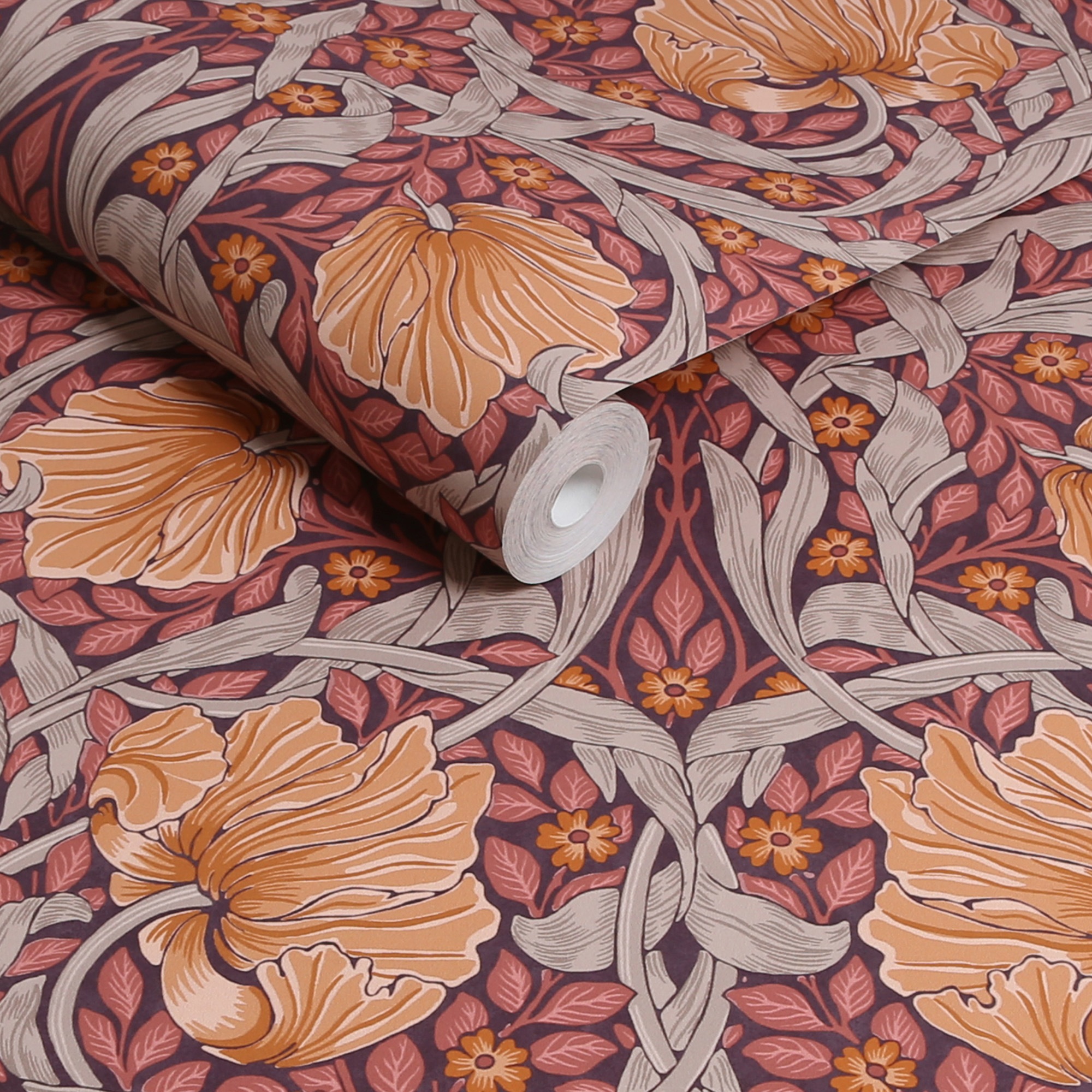 Papier peint intissé William Morris Pimpernel Plum 1005 x 52cm Violet