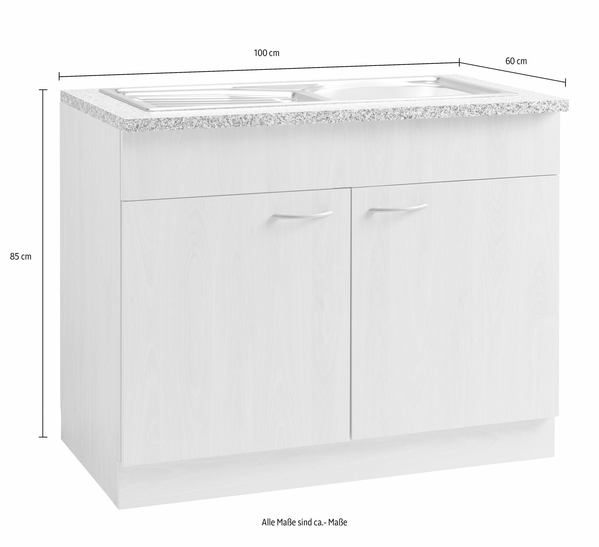 wiho Küchen Spülenschrank »Kiel«, 100 cm breit, 60 cm tief