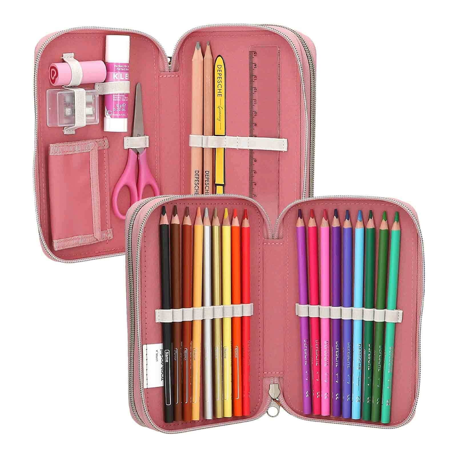 Depesche Buntstift »2-Fach Federtasche HEART TO HEART TOPModel 5,5 x 12 x 19 cm rosa«