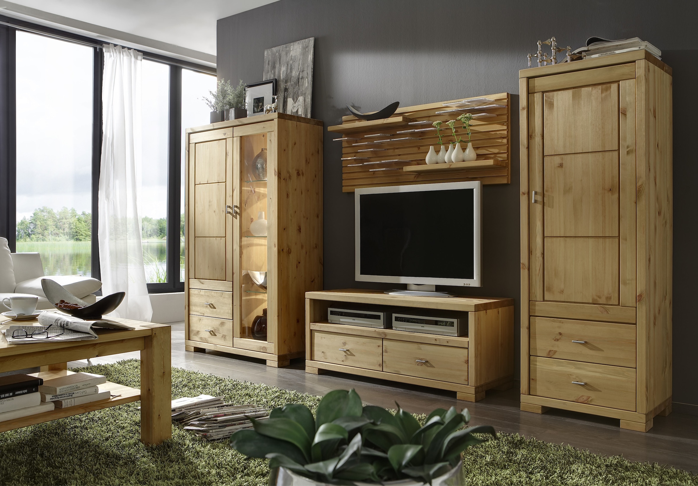 BAUR massiv, | Infantil Kiefer Wohnglücklich Lowboard 120 TV-Board Breite Landhausstil by »Vita«, cm,