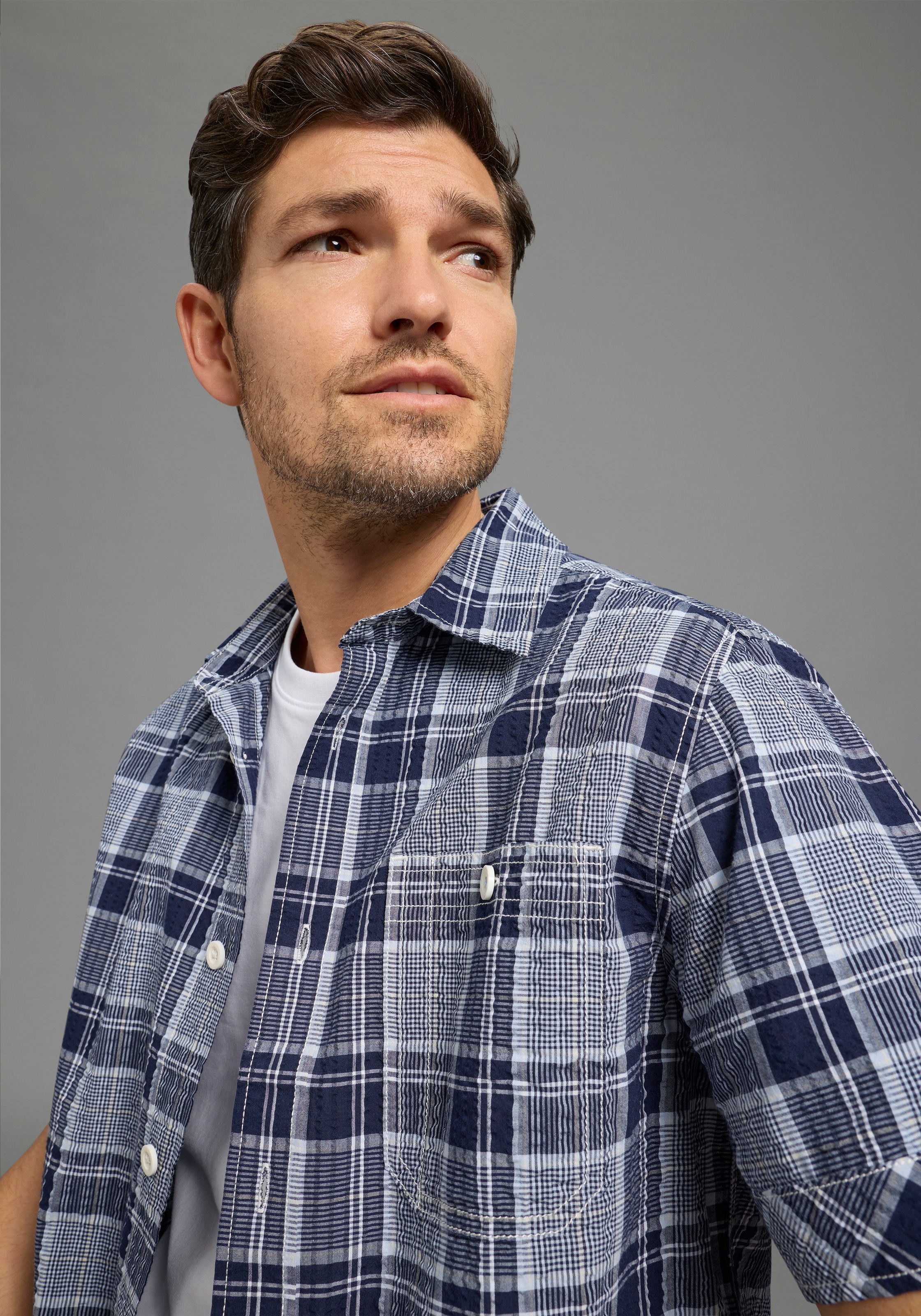 Man's World Checked Shirt Blue Size L 2