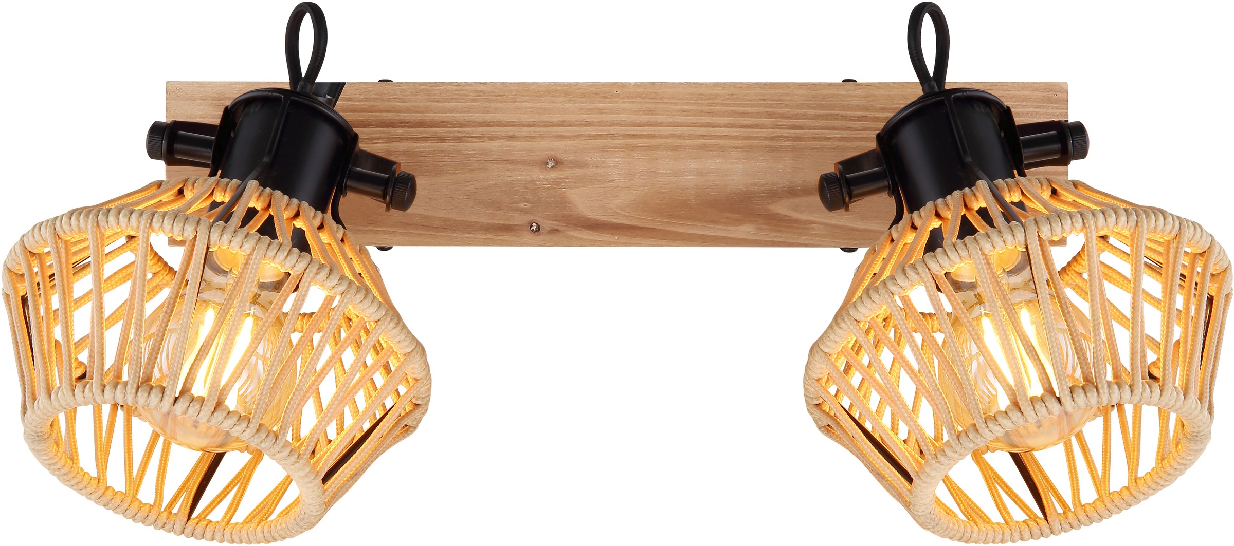 GLOBO LIGHTING Deckenstrahler »VALLI«, Leuchtmittel E27 | ohne Leuchtmittel, Deckenspot/braun/Hanf naturfarben/Flur/Wohnzimmer