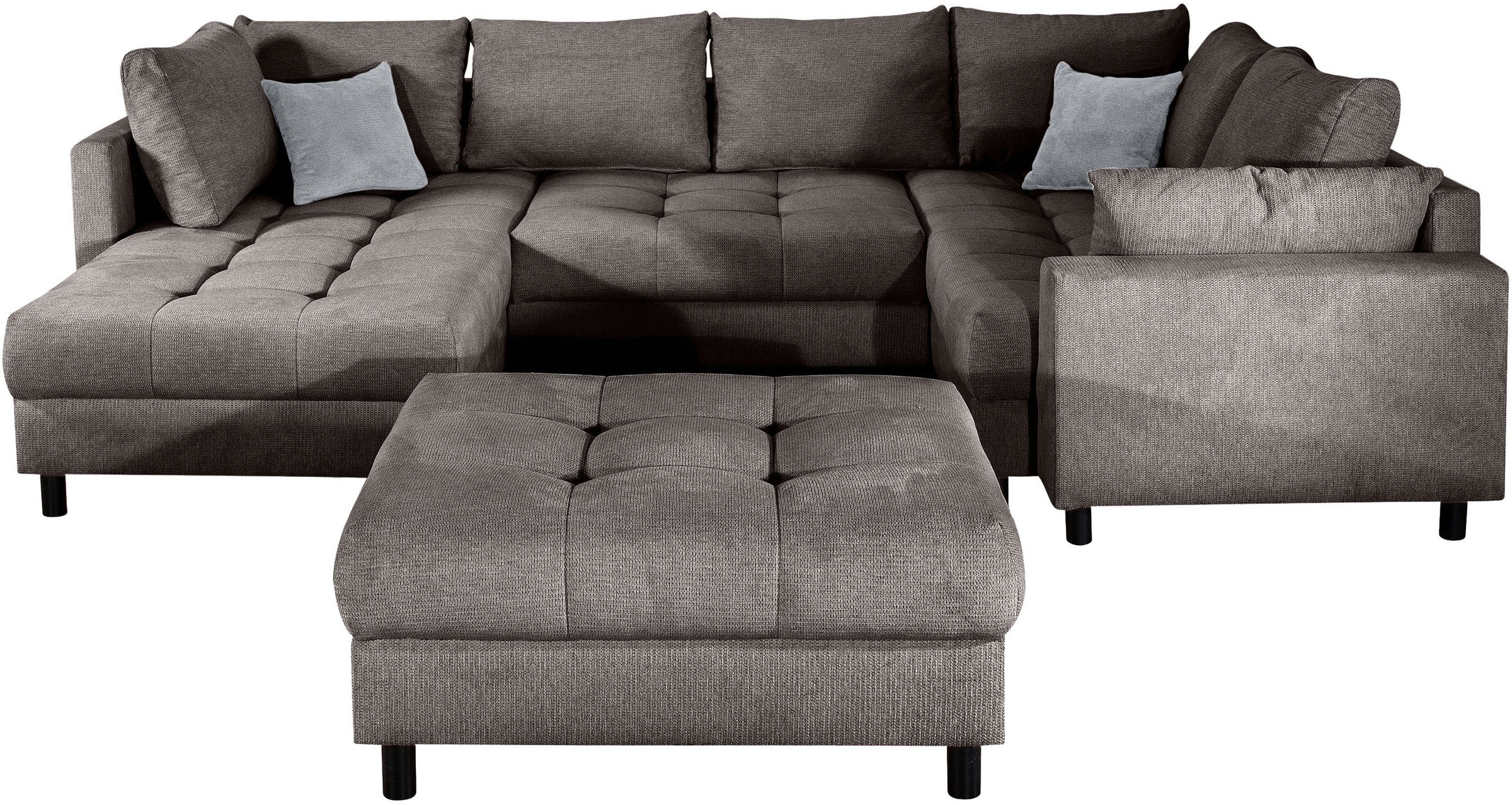 COLLECTION AB Wohnlandschaft "Toni U-Form mit Armlehne" inkl. Hocker und Zi günstig online kaufen