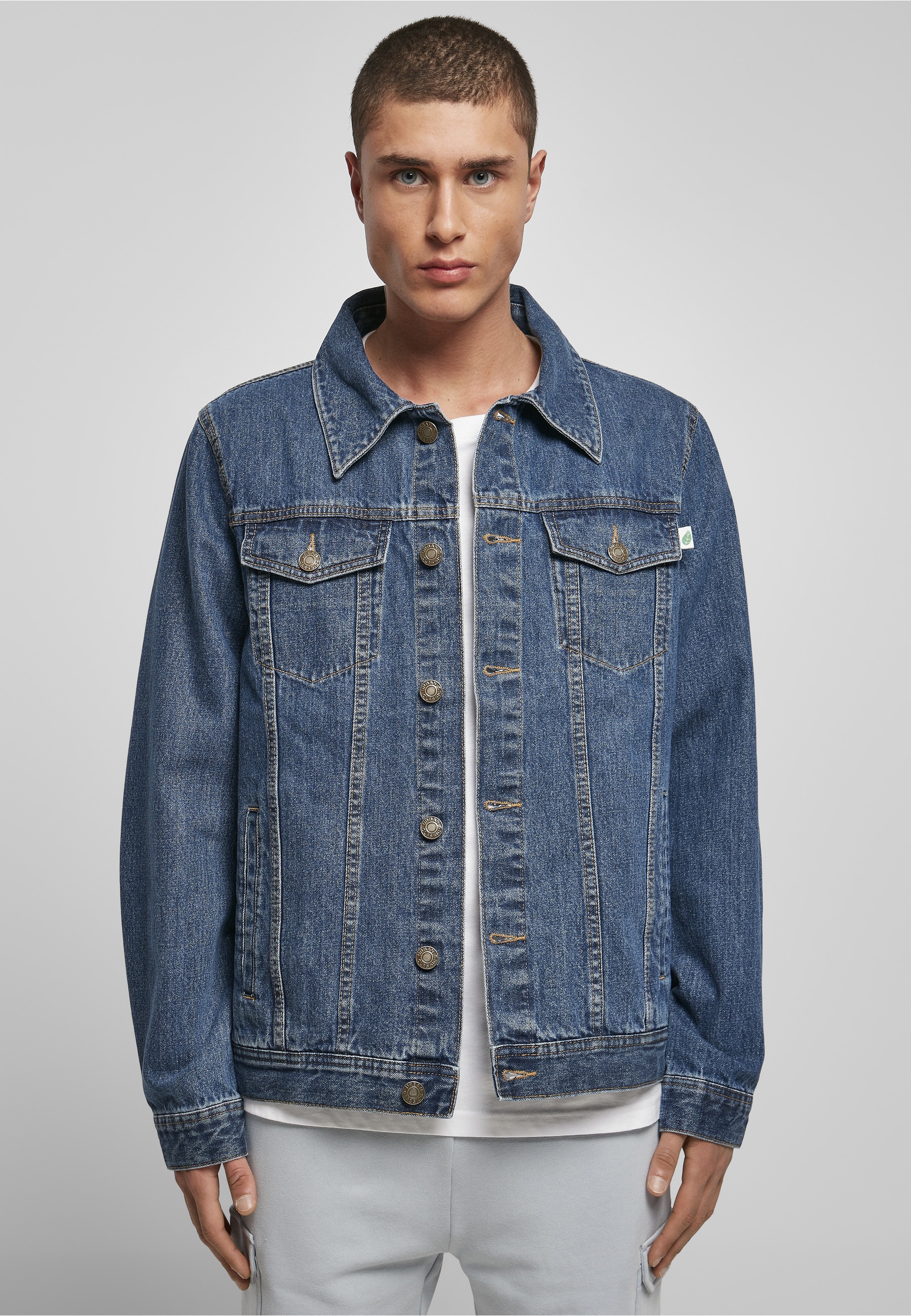 URBAN CLASSICS Jeansjacke »Urban Classics Herren Organic Basic Denim Jacket« 1 Stk. tlg. ohne Kapuze