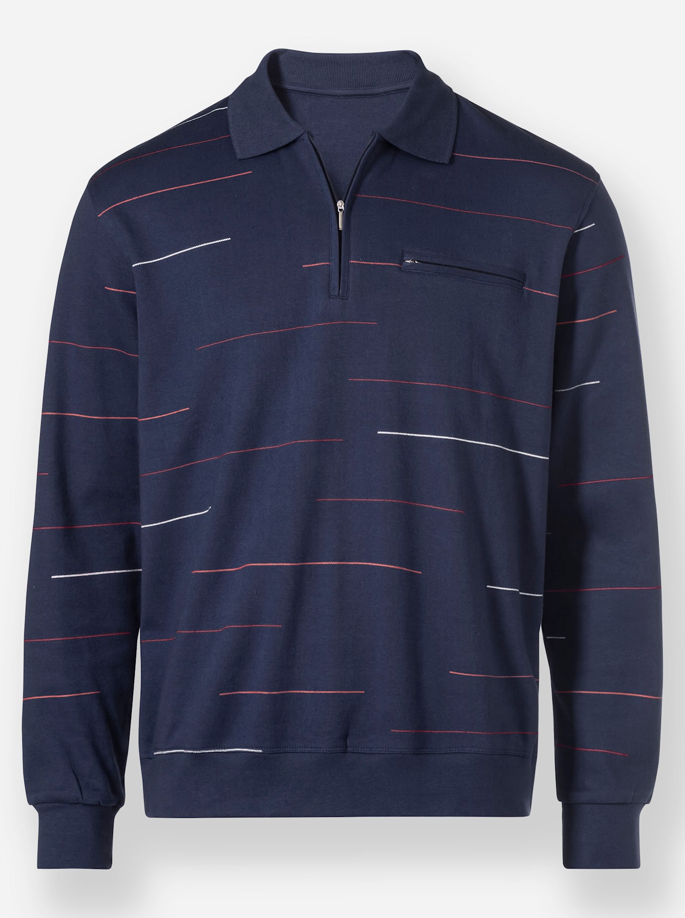 Thumbnail - Marco Donati Langarm-Poloshirt "Sweatshirt", (1 tlg.)