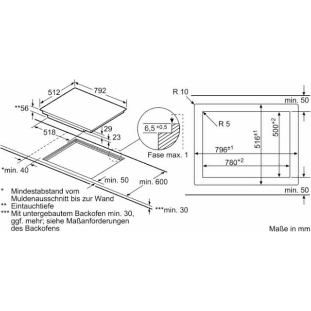 SIEMENS Flex-Induktions-Kochfeld von SCHOTT CERAN®, EX801LVC1E, mit  powerMove Plus | BAUR