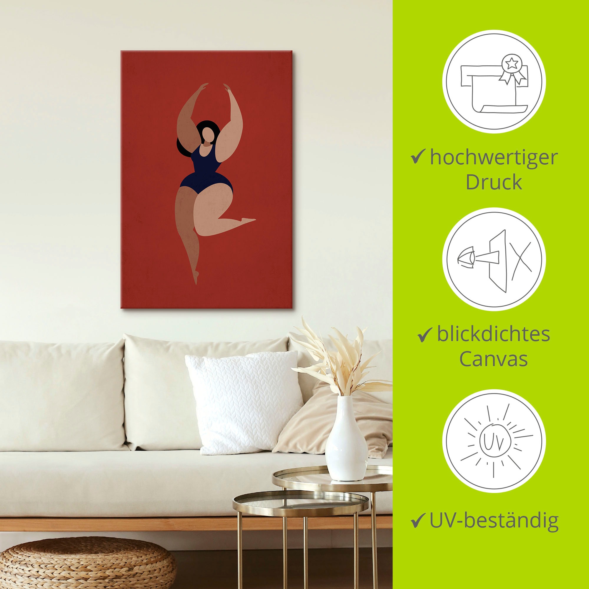 Artland Leinwandbild »Prima Ballerina«, Bilder von Frauen, (1 St.), auf Keilrahmen gespannt
