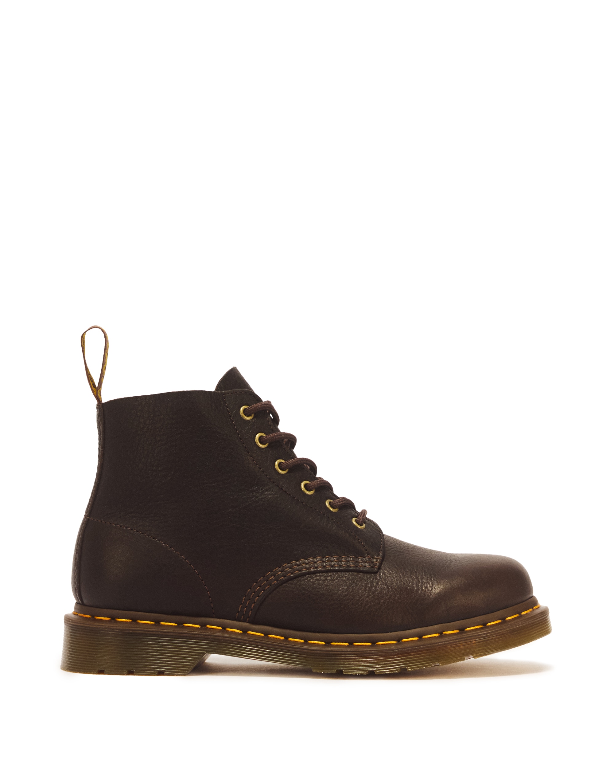DR. MARTENS Schnürboots »101 Ub Dark Brown Ambassador«  Schnürstiefelette mit typisch gelber Rahmennaht