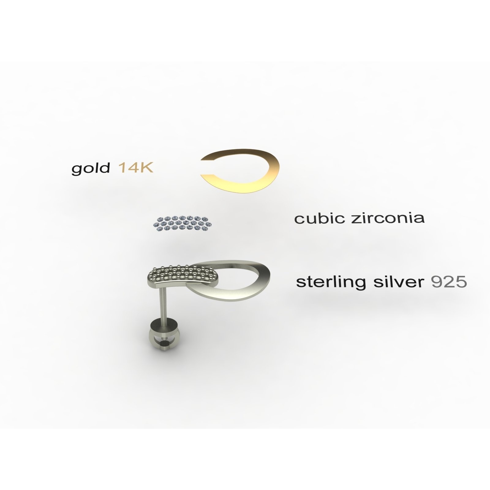 OSTSEE-SCHMUCK Paar Ohrstecker »Ostsee-Schmuck Ohrstecker Sunny Exklusiv«, (2 tlg.)