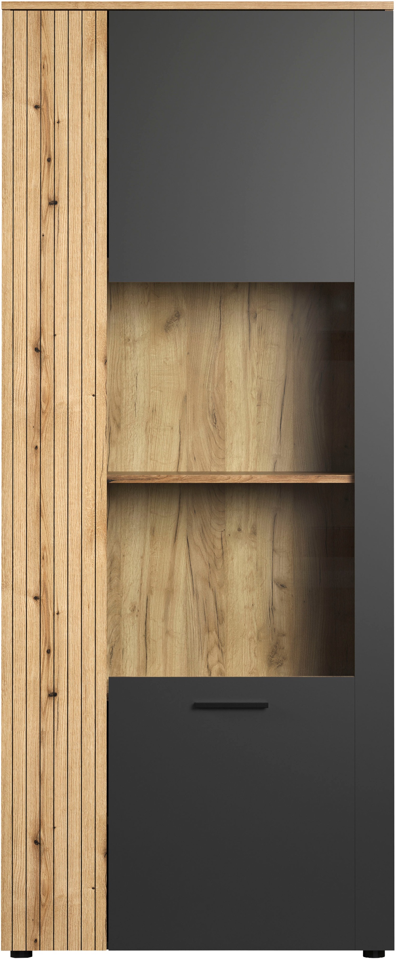 Home affaire Standvitrine »Estepona« 1 Stk. tlg. Standvitrine mit 2 Türen - (B/T/H) 80/42/195 cm