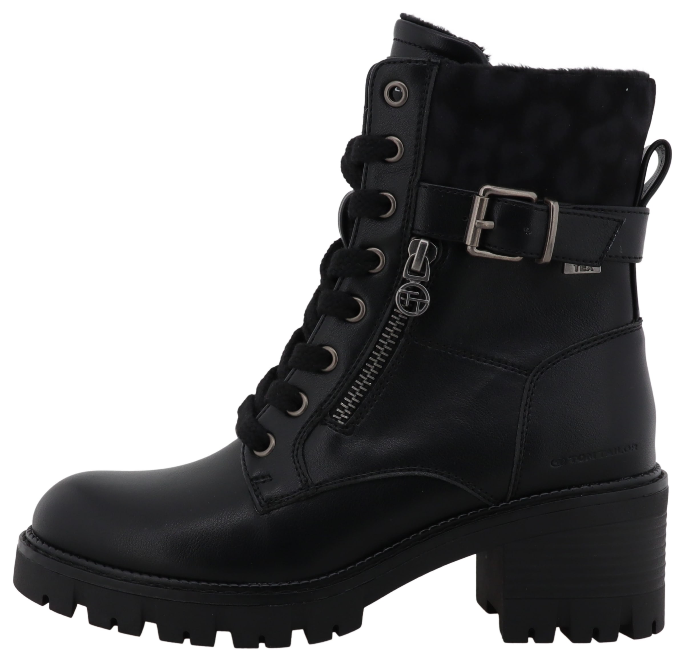 TOM TAILOR Winterstiefelette  Workerboots, Plateaustiefelette mit Blockabsatz