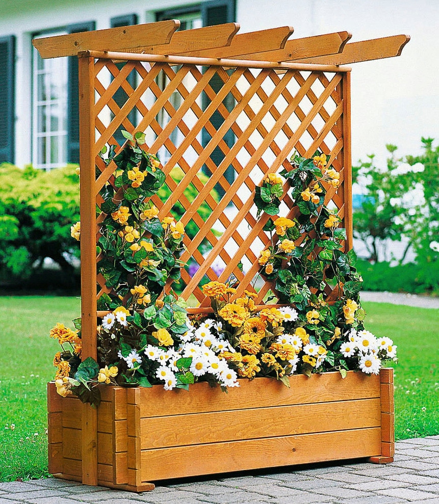 promadino Spalier, Pergola mit Pflanzkasten, BxTxH: 140x65x140 cm