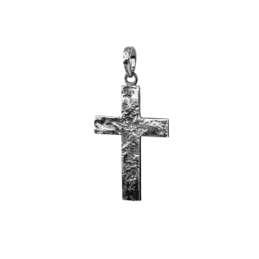 Kuzzoi Kettenanhänger »Herren Kreuz Matt Gehämmert 925 Silber«