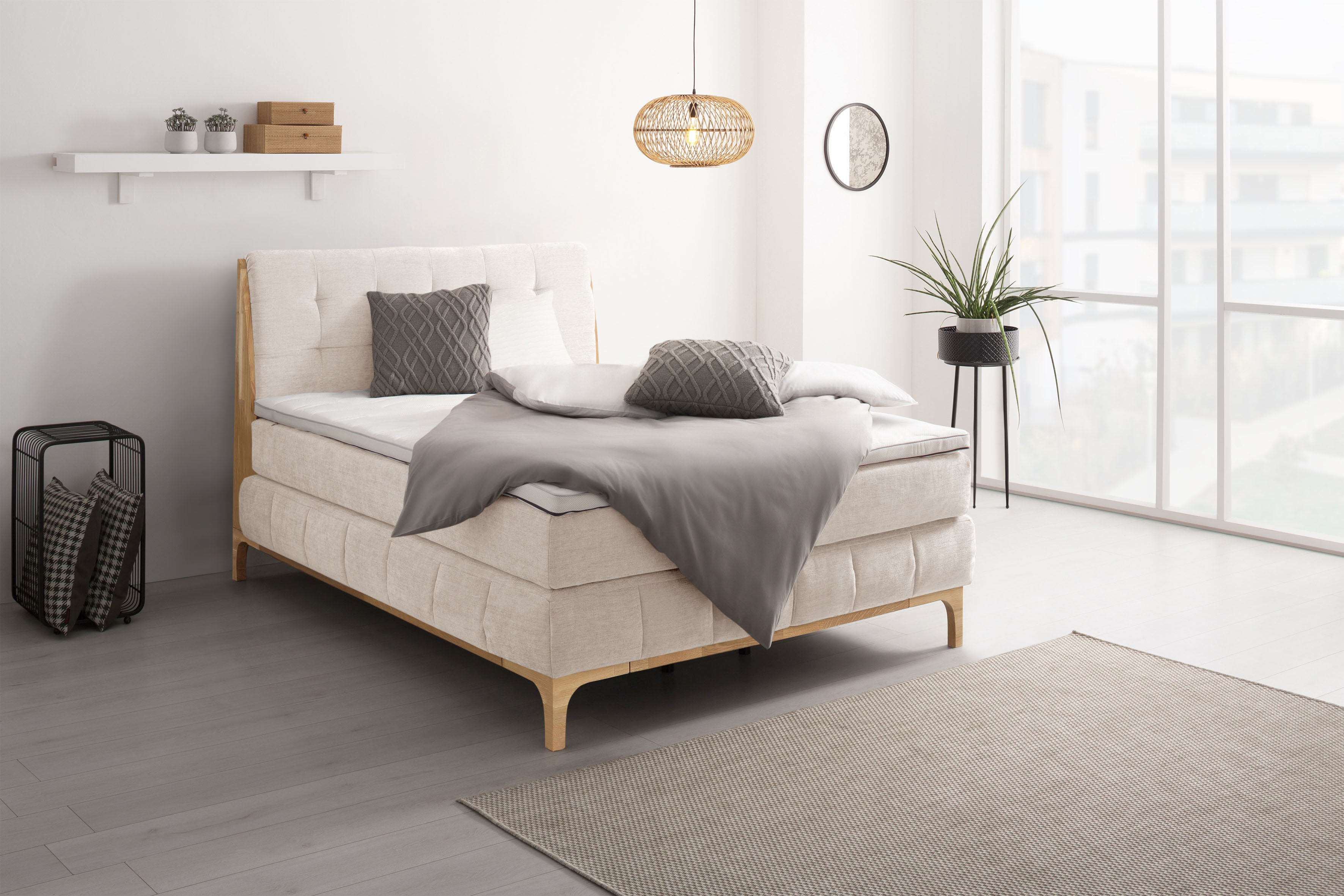 OTTO home Boxspringbett "Jelle" 5 Stk. tlg. zertifizierte, recycelte Bezugsstoffe, verschiedene Ausführungen