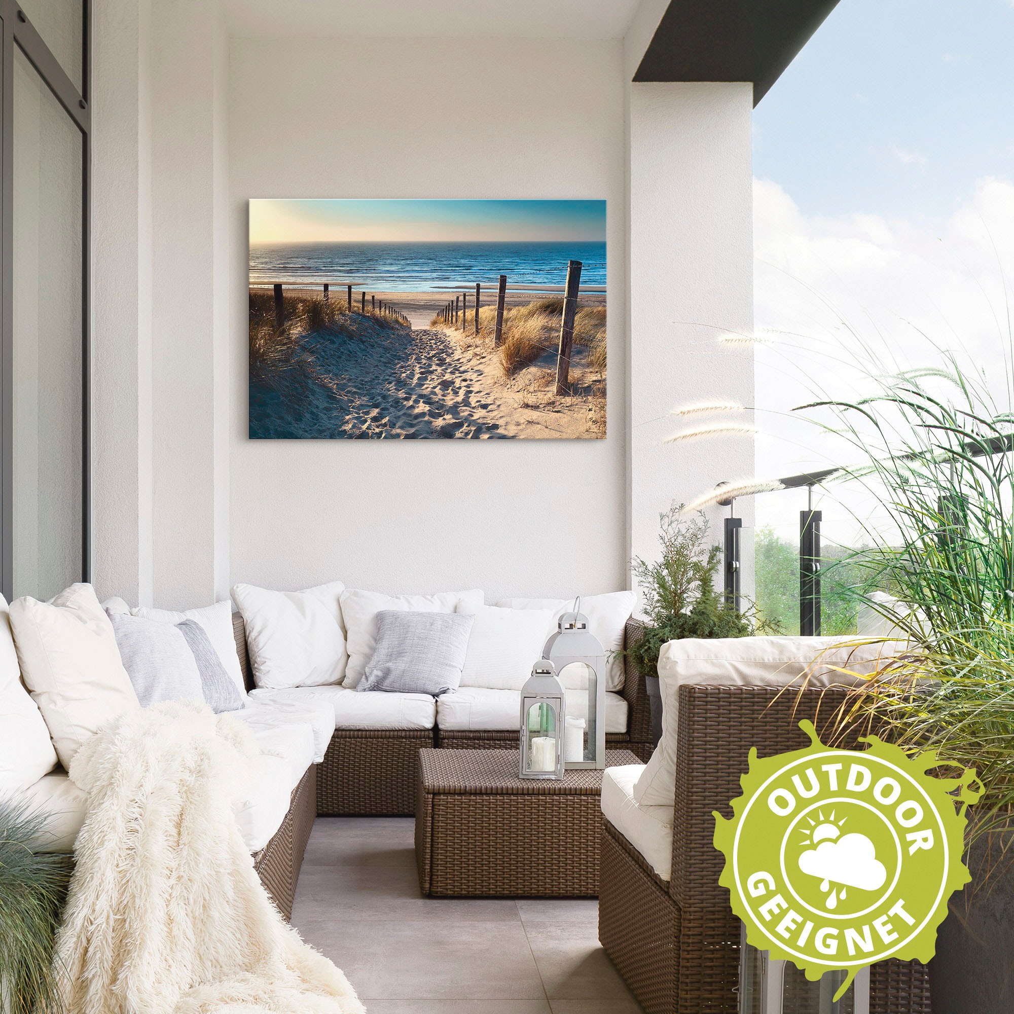 Artland Wandbild "Weg zum Nordseestrand Sonnenuntergang" Strand 1 Stk. tlg. günstig online kaufen