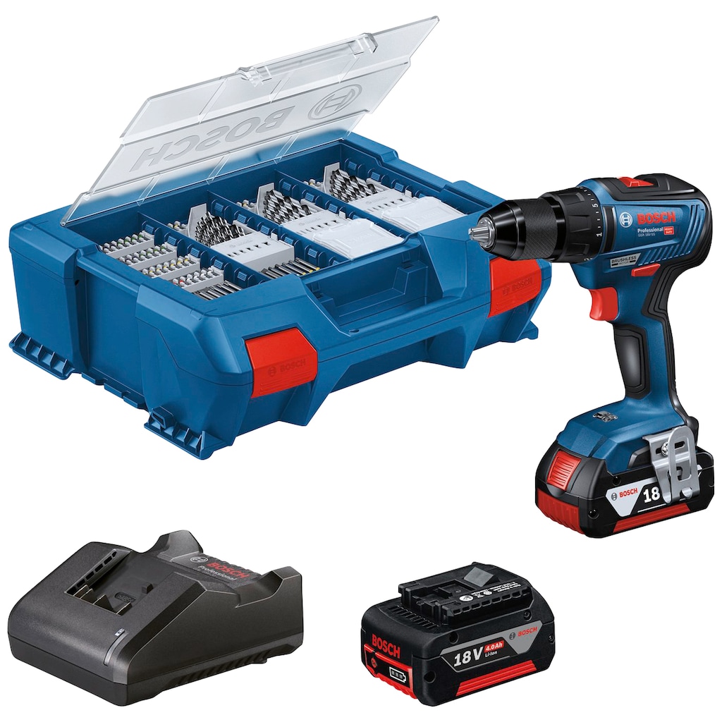 Bosch Professional Akku-Bohrschrauber »GSR 18V-55 Professional«, (Set)