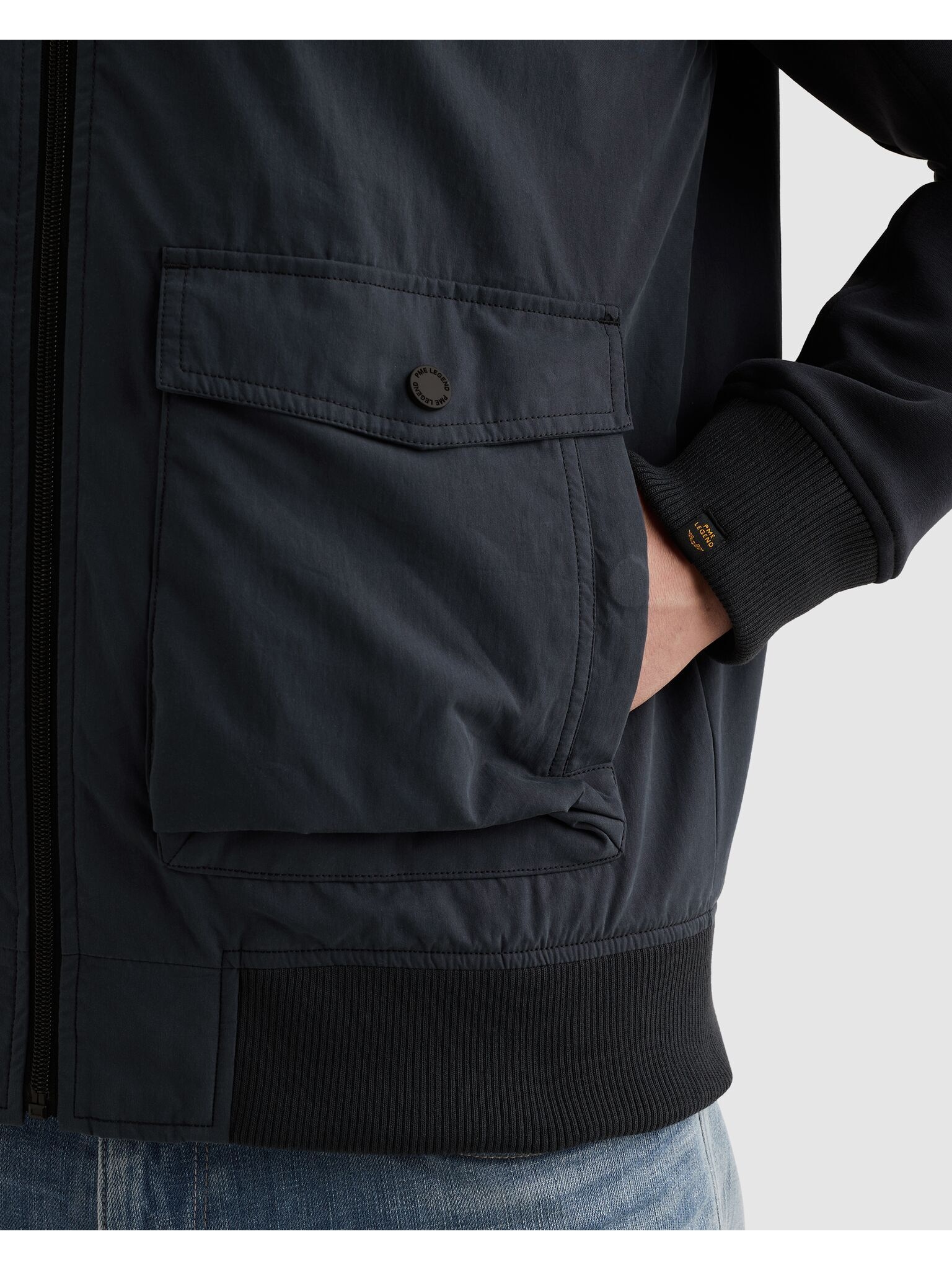 PME LEGEND Bomberjacke Ärmel aus Sweatware, Vorder- und Rückenteil aus Webware