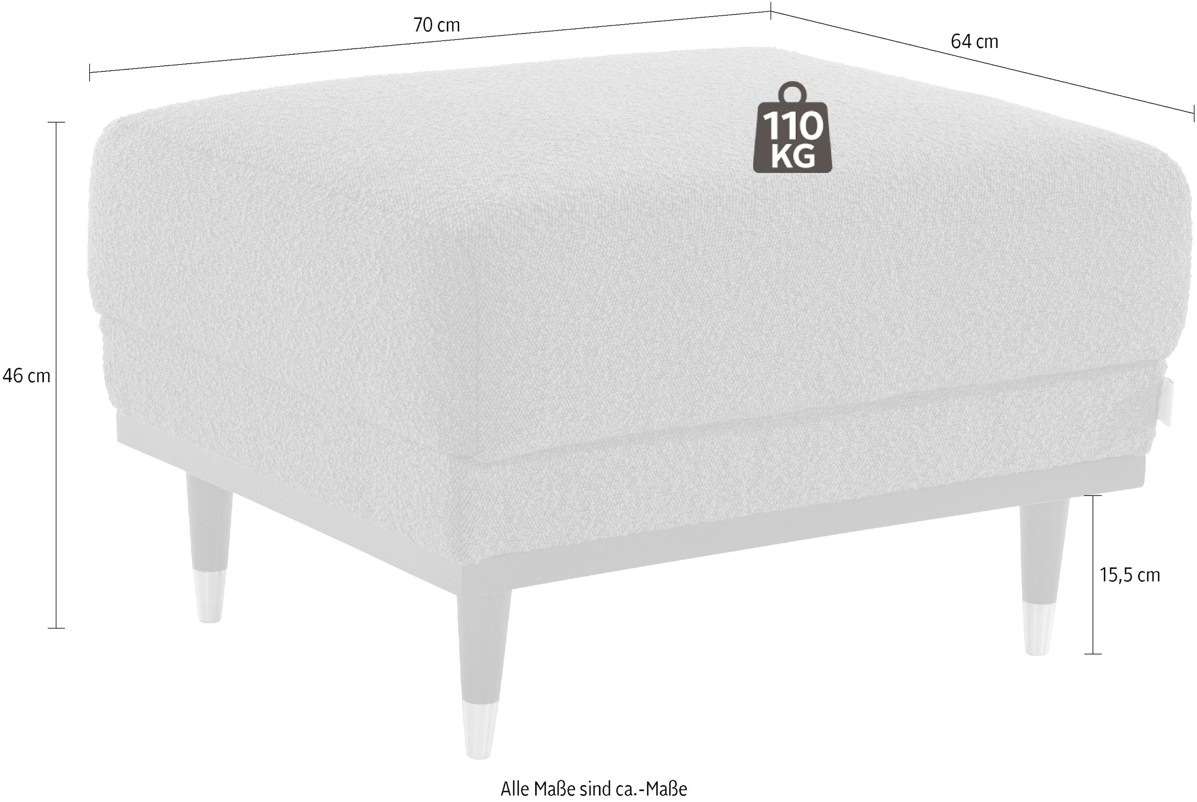 Guido Maria Kretschmer Home&Living Polsterhocker »Chamby New«, im Bouclé-Strukturbezug
