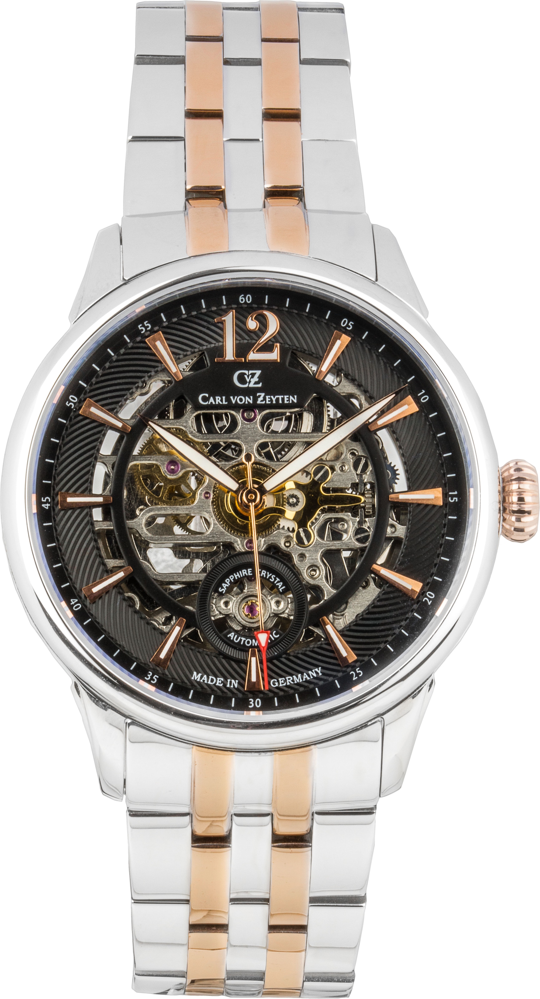 Carl von Zeyten Automatikuhr »Schramberg«, Armbanduhr, mechanische Uhr, Herrenuhr, bicolor, Made in Germany