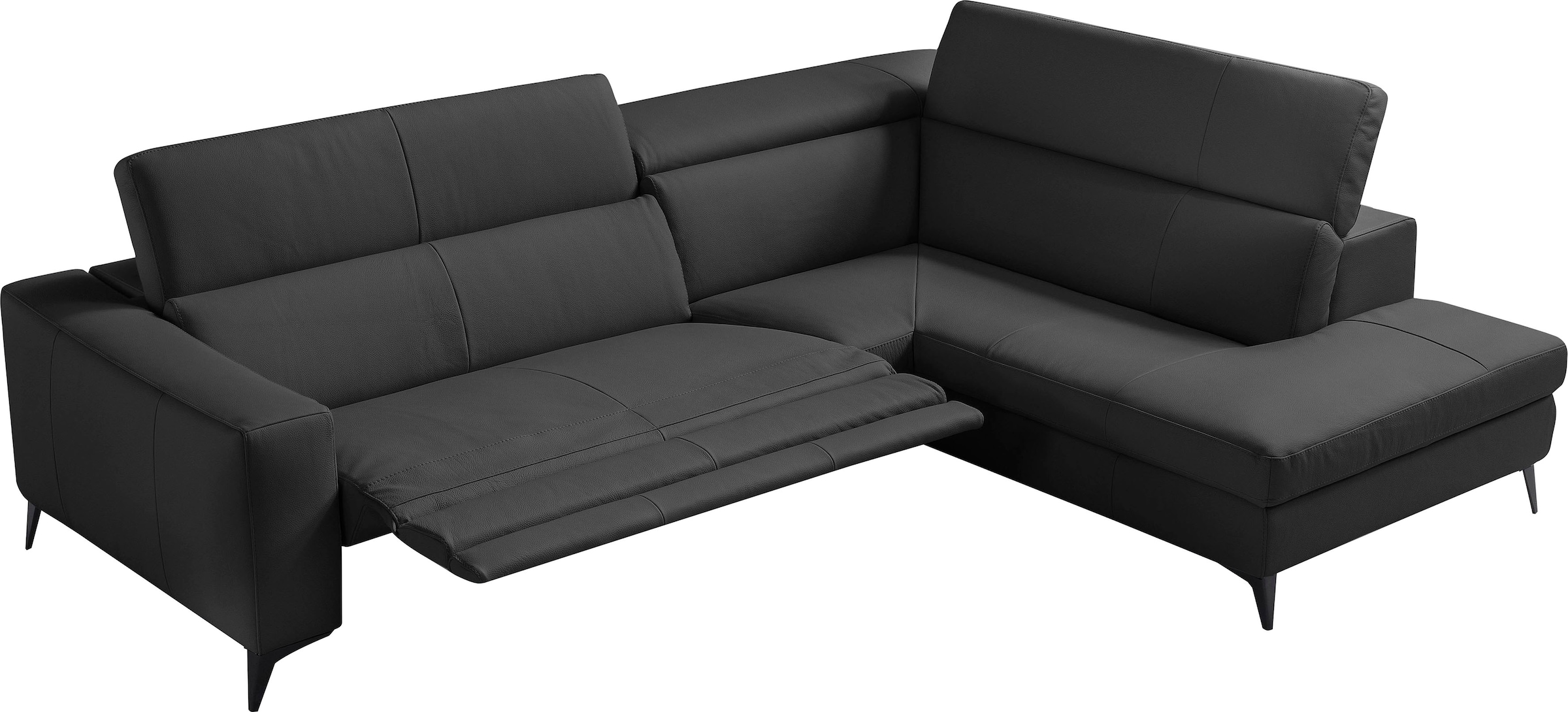 Egoitaliano Ecksofa "Edith, Designsofa mit hohem Sitzkomfort, Breite 269cm, L-Form" inkl. elektrischer Relaxfunktion und manuell verstellbaren Kopfteilen