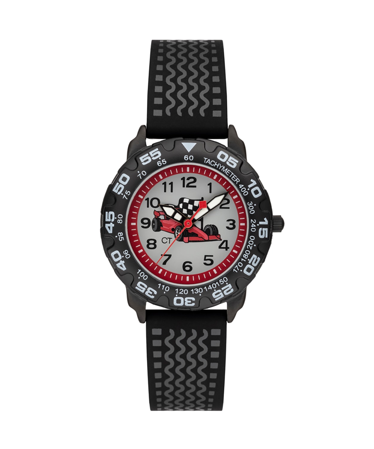COOL TIME Kinder Quarzuhr "The Cool Black Racer"schwarz, grau, Armbanduhren, Armbanduhr, Silikonarmband, Kinderuhr, Junge, analog