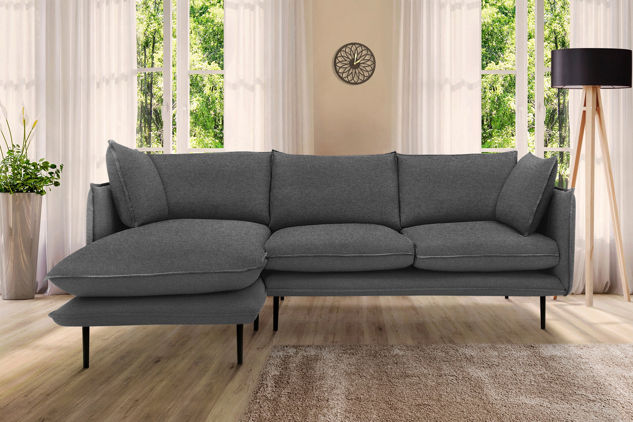 Home affaire Ecksofa "Somba L-Form" mit dickem Keder, Ottomane wahlweise li günstig online kaufen