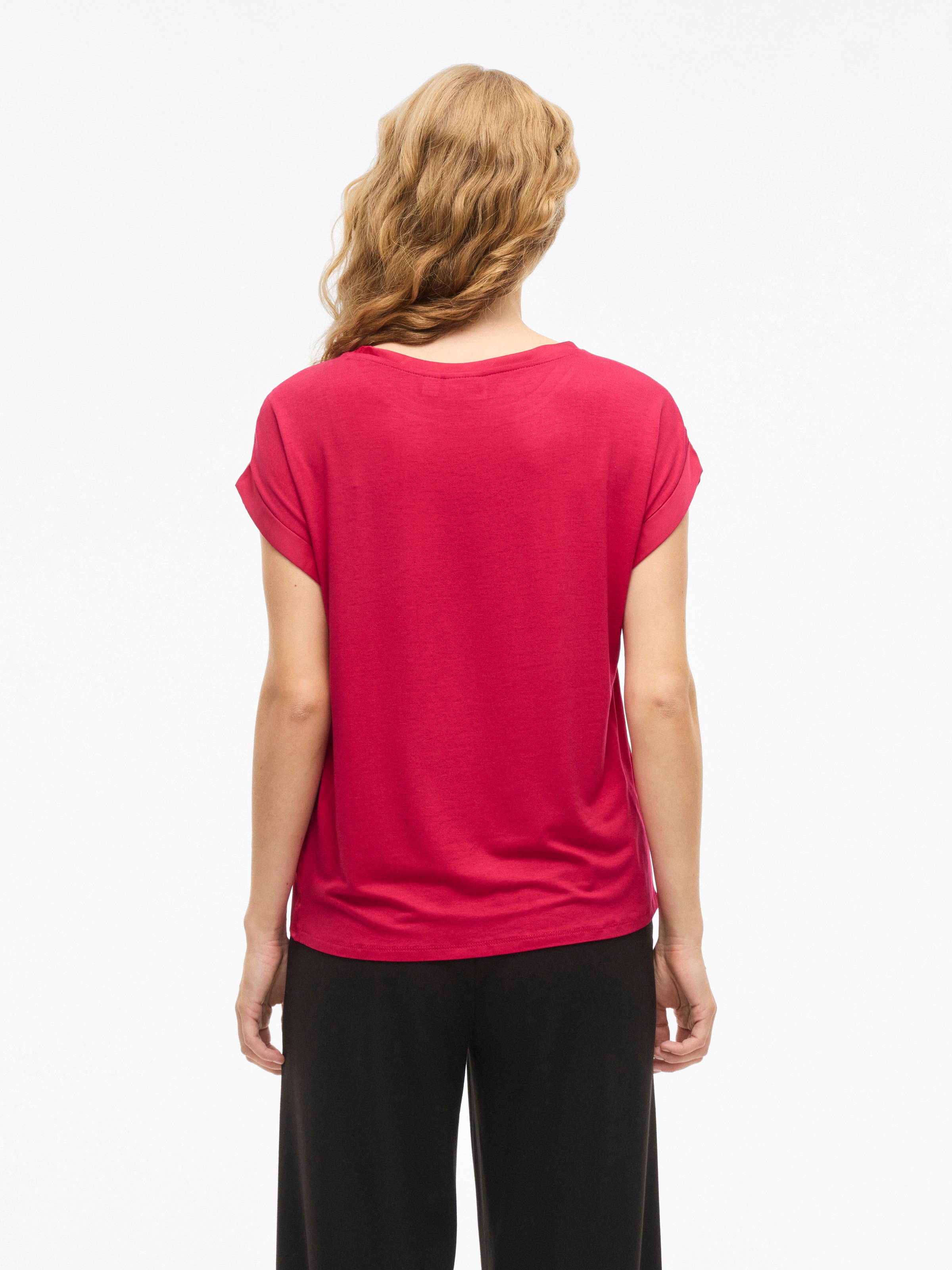 Vila Kurzarmshirt "VIELLETTE S/S SATIN TOP - NOOS" günstig online kaufen