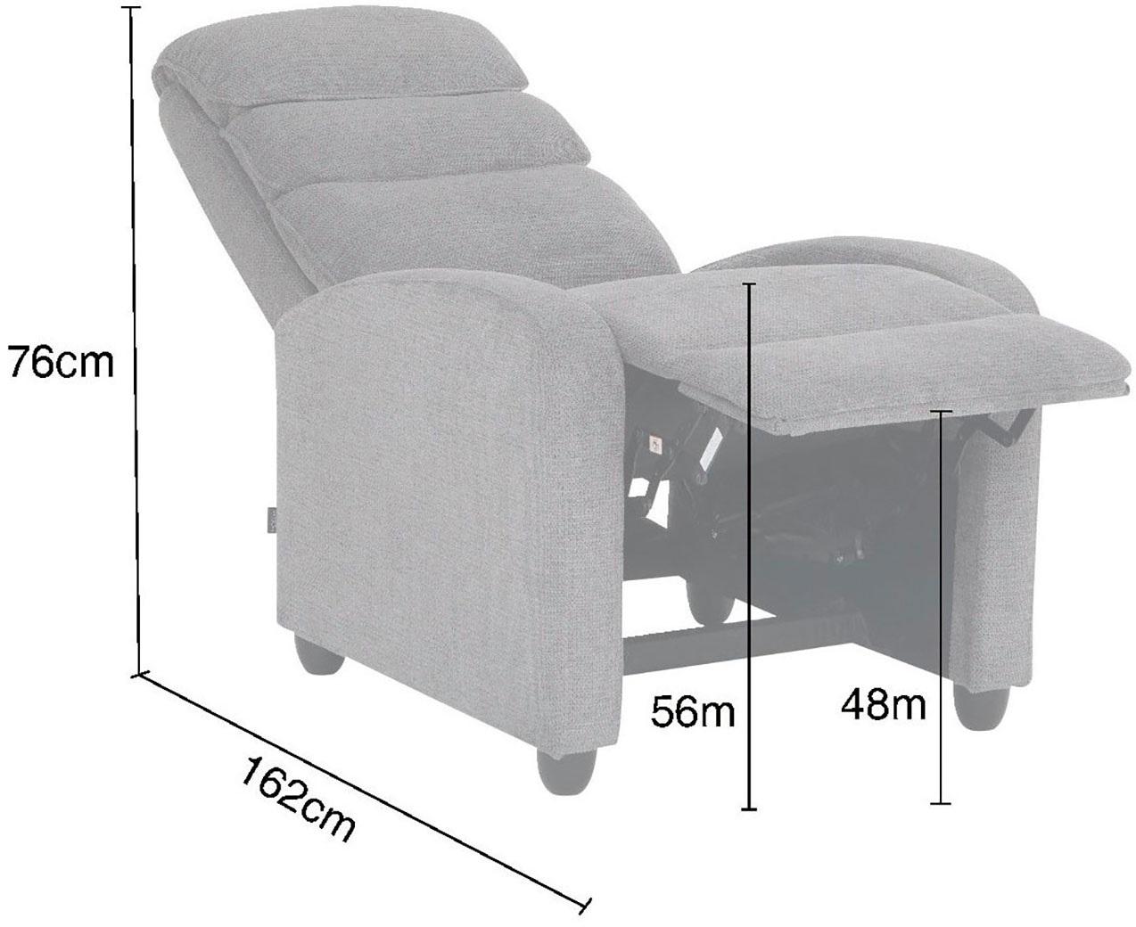 Home affaire Relaxsessel »BERVILLE, TV-Sessel, Ruhesesel mit Schlaffunktion, Webstoff«, Liegesessel mit manueller Relaxfunktion