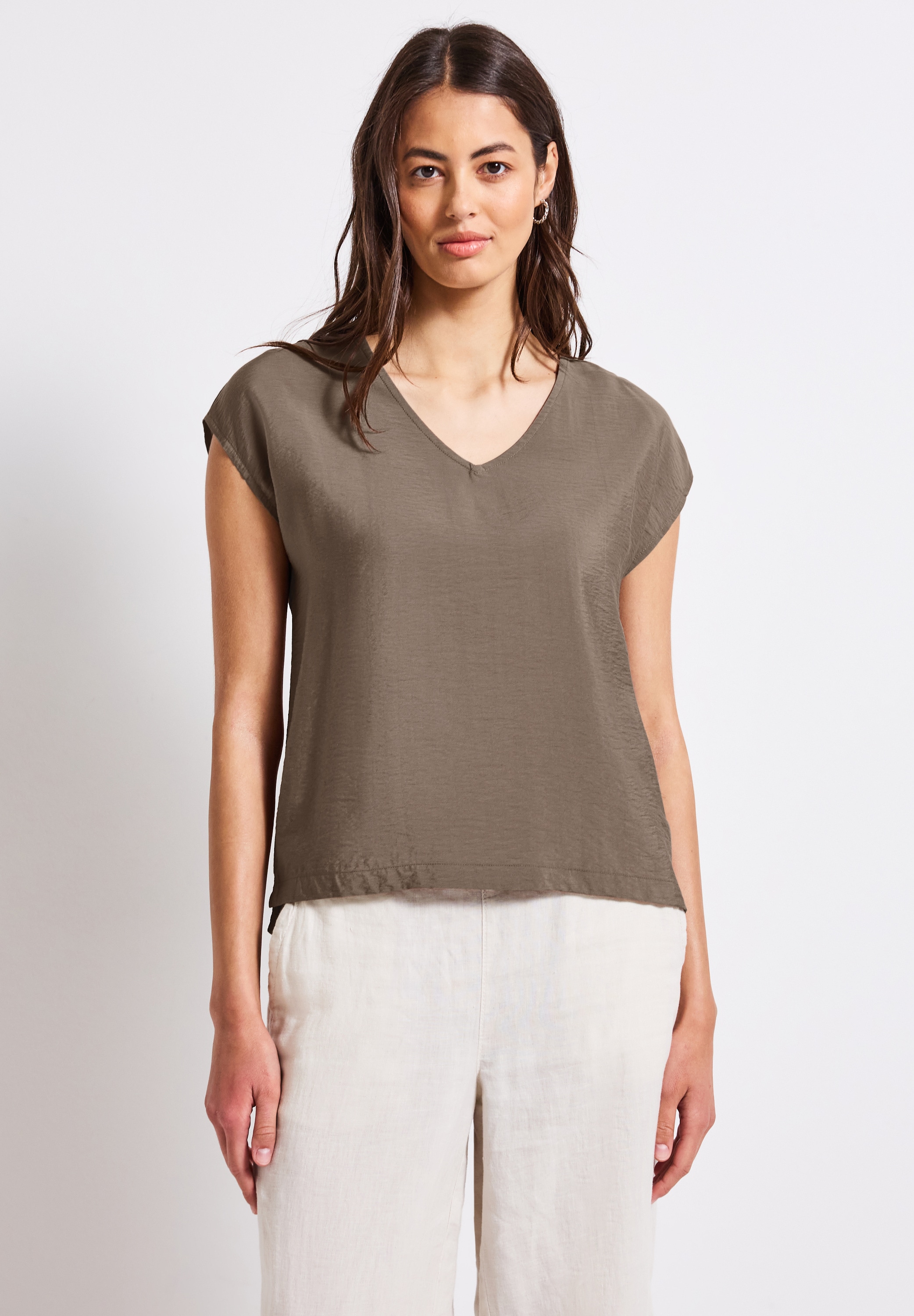 STREET ONE Shirtbluse aus elastischem Materialmix günstig online kaufen