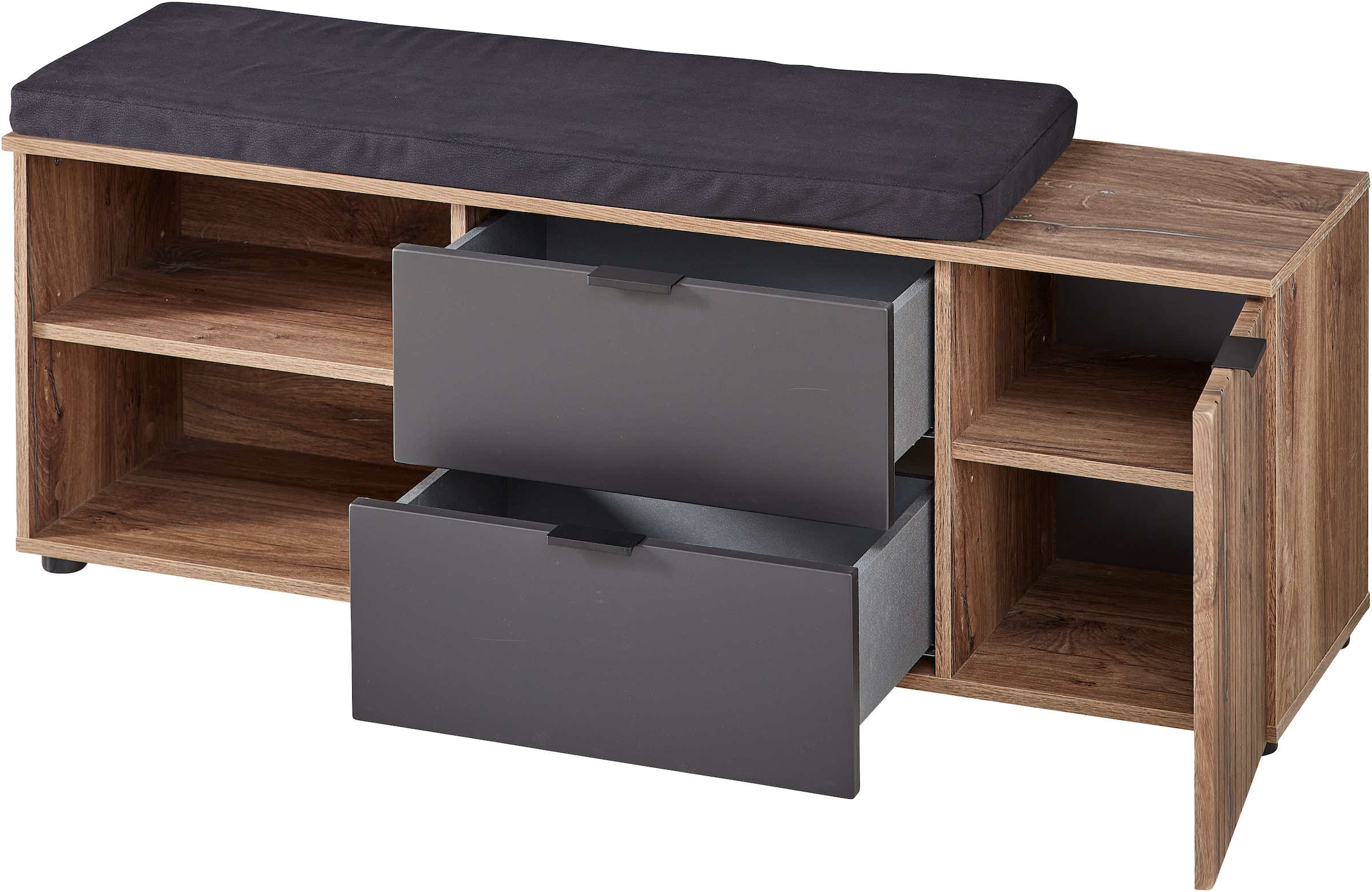 Innostyle Sitzbank »Line Schuhbank inkl. Sitzkissen, 134x51x38cm (B/H/T)«, (1 St.), 1 türig, 2 Schubkästen, Sitzkissen, Soft-Close, ABS-Schutzkanten